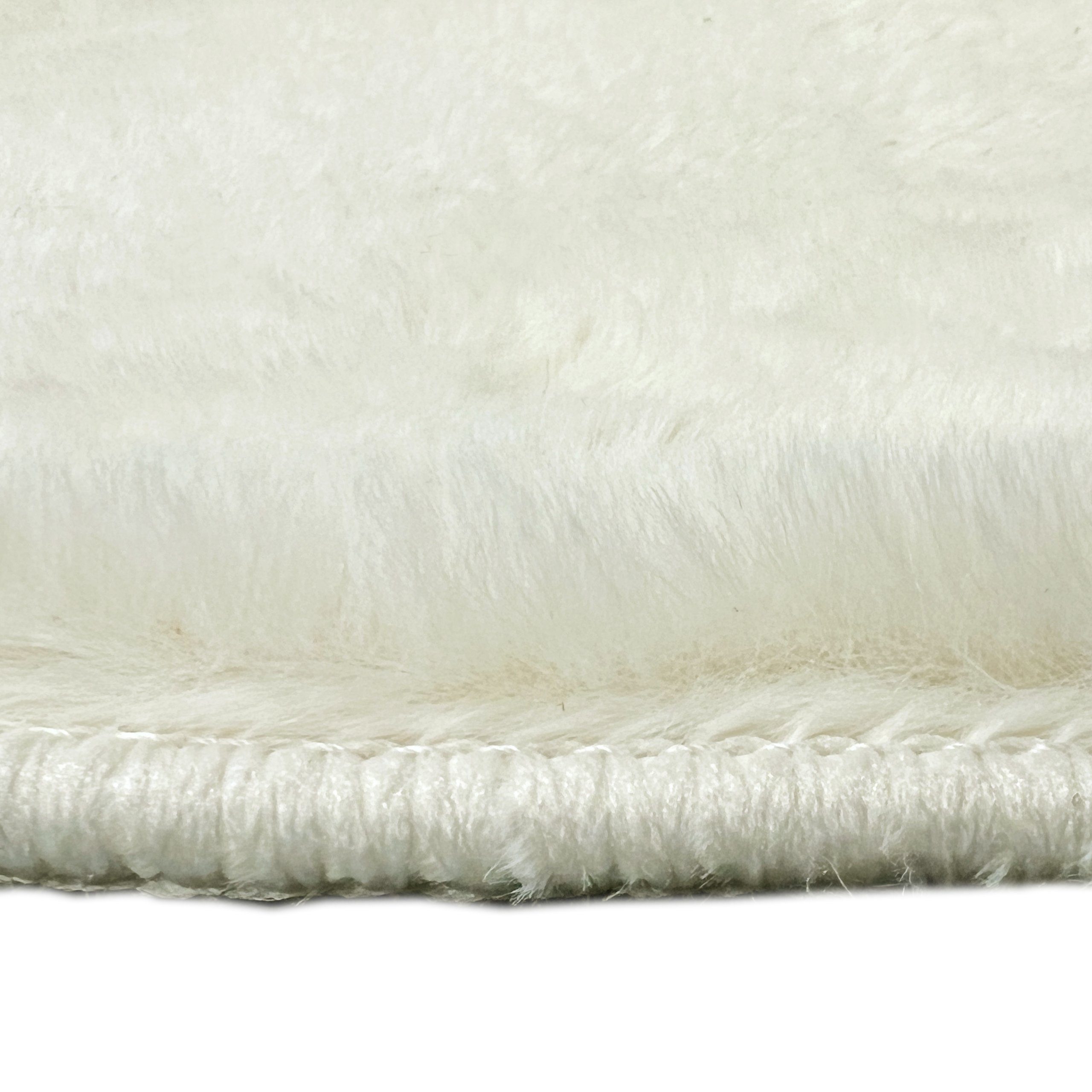 Carpetia Teppich Kunstkaninchenfell Wohnzimmer Dekoteppich schön weich • creme, rund, Höhe: 11 mm