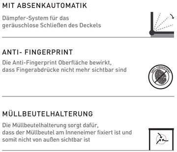 Primaster Mülleimer Primaster Treteimer 5,5 l Ellipse anthrazit