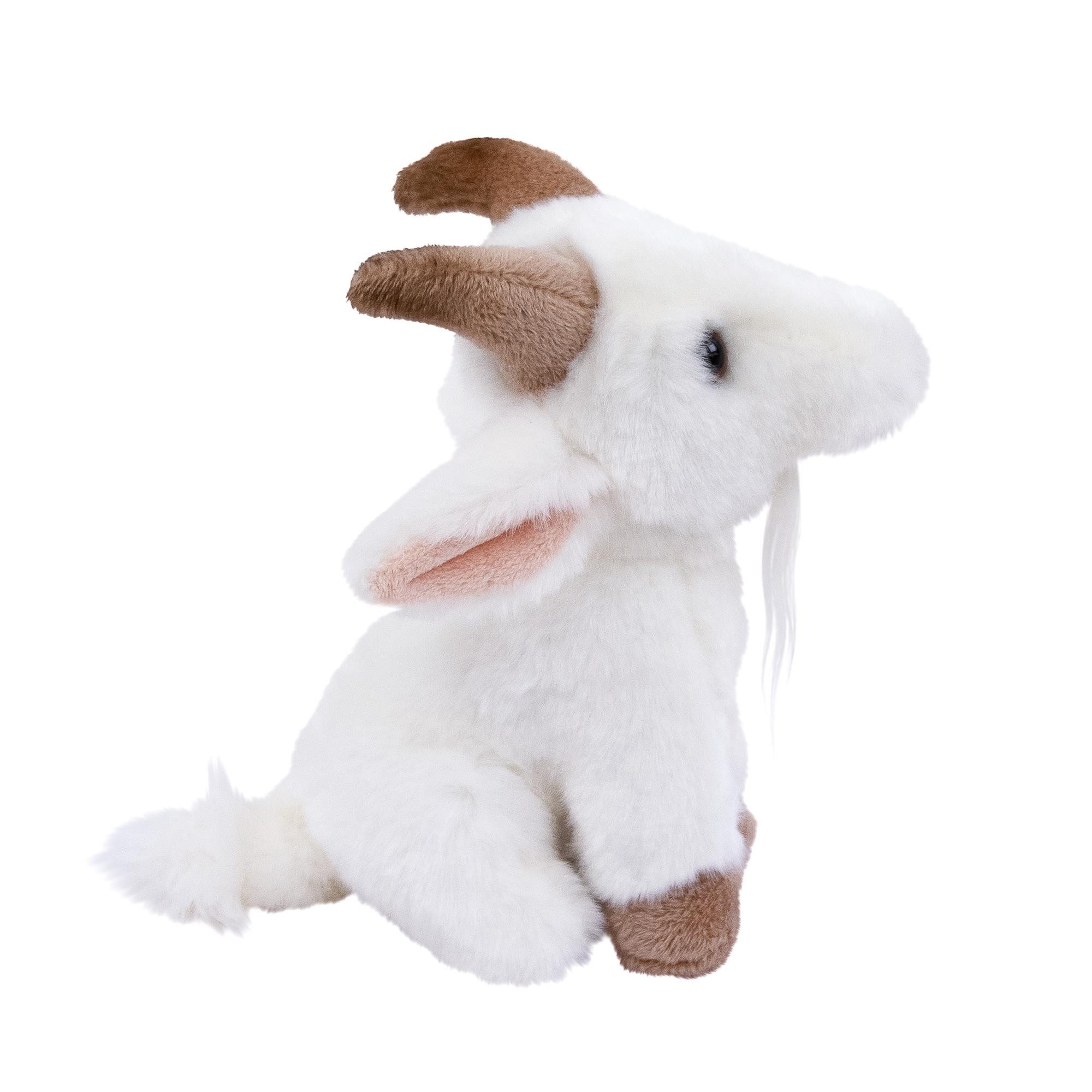 Teddys Rothenburg Kuscheltier Ziege sitzend 18 cm weiß Plüschziege Stofftier (Plüschtier, Stoffziege)