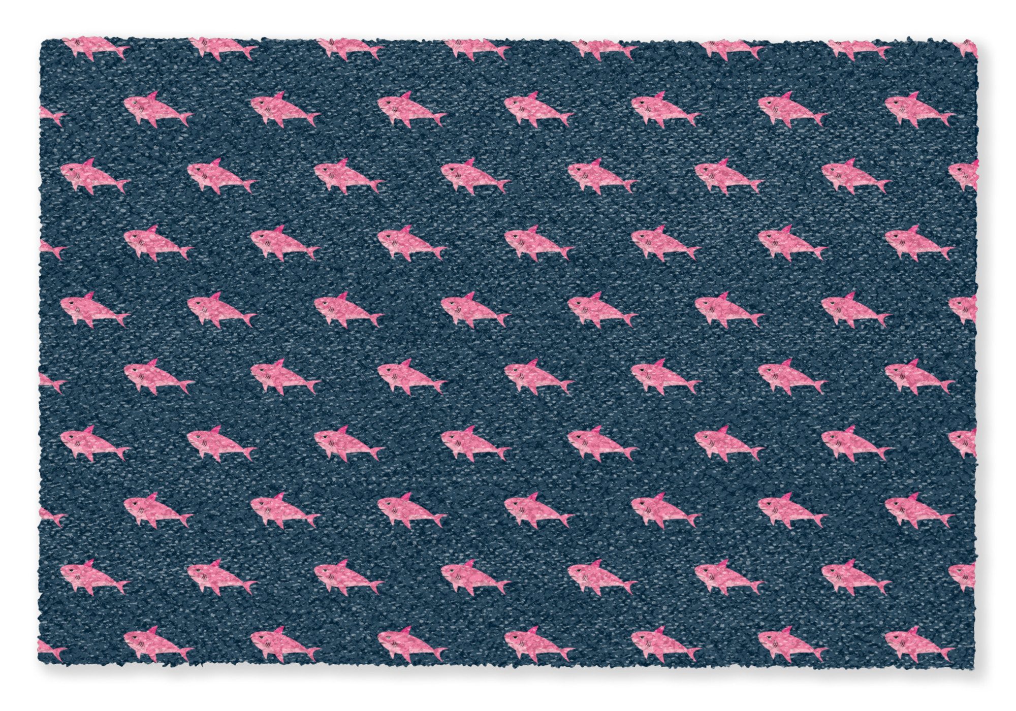 MuchoWow Fußmatte Haie - Rosa - Blau - Meerestiere, Rechteckig, innen Schmu günstig online kaufen