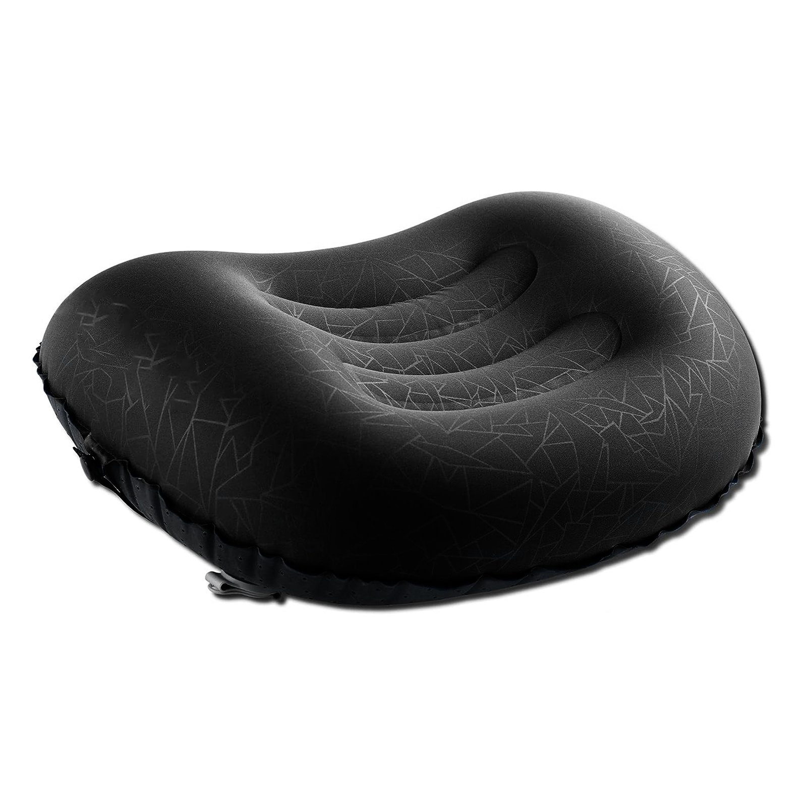 Leichtes Reisekissen Kopfkissen Schwarz Luftkissen Nacken ergonomisches CALIYO, Komfortables, für Kissen & Kissen Camping Nackenkissen, Lumbalstütze