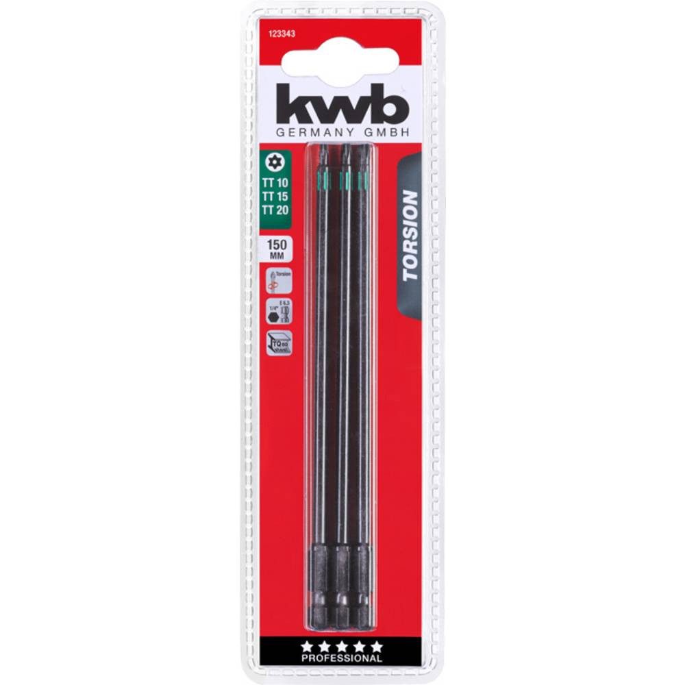 kwb Torx-Bit TORSION Bit Set, 150 mm, TT 10, TT 15, TT 20 123343