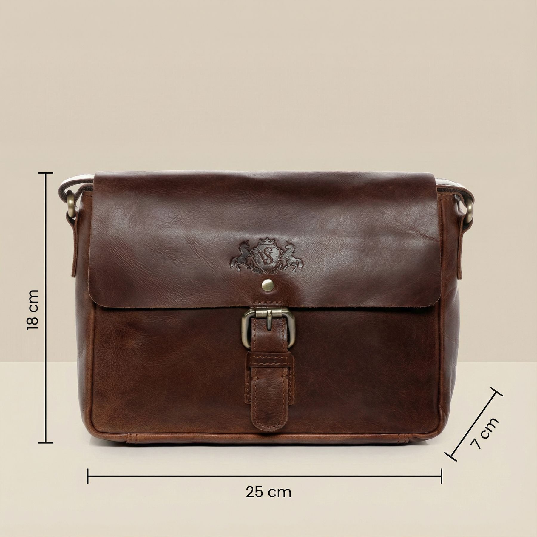 SID & VAIN Messenger Bag YALE Umhängetasche Cross-Body Bag echt Leder, Ledertasche Schultertasche Herren Damen Messenger Bag braun