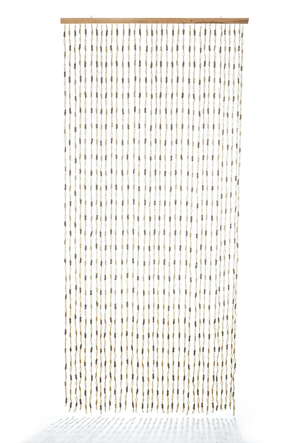 Kobolo Türvorhang Vorhang NATURE Papier braun 35 Stränge 90x200cm (1 St), Ösen, halbtransparent