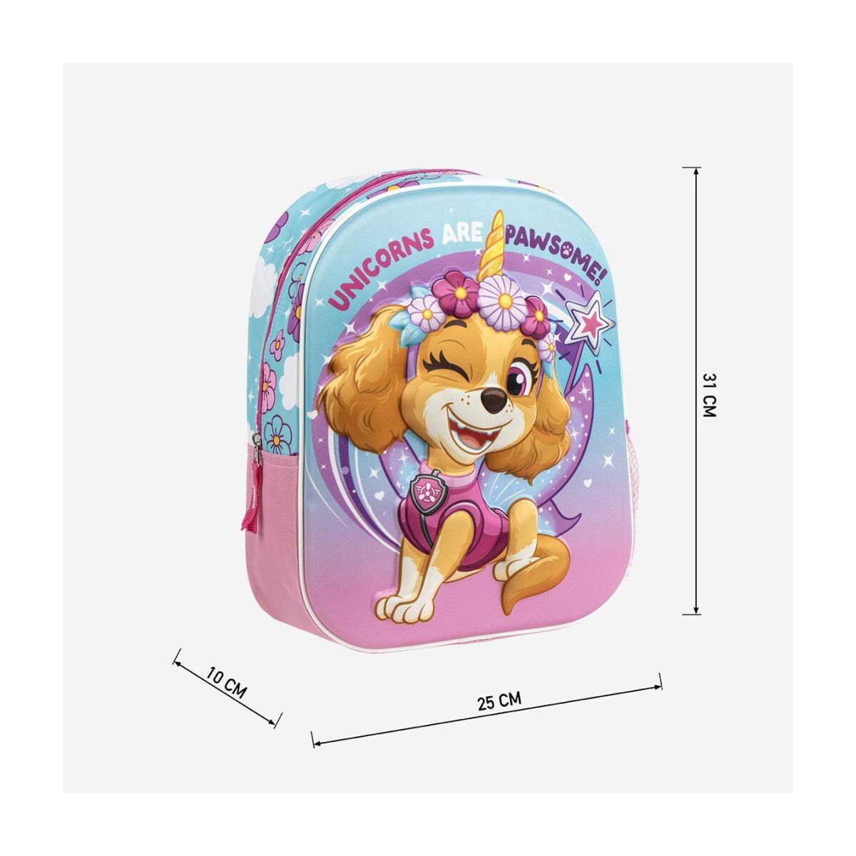 PAW PATROL Kinderrucksack Paw Patrol Unicorns 3D-Rucksack, Tasche 31 cm (1-tlg)