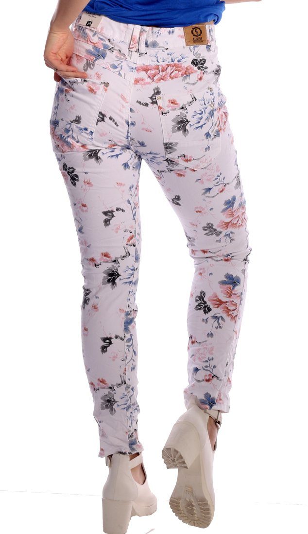 Charis Moda Bootcut-Jeans Flower 5 Design "Ludmila" Pocket