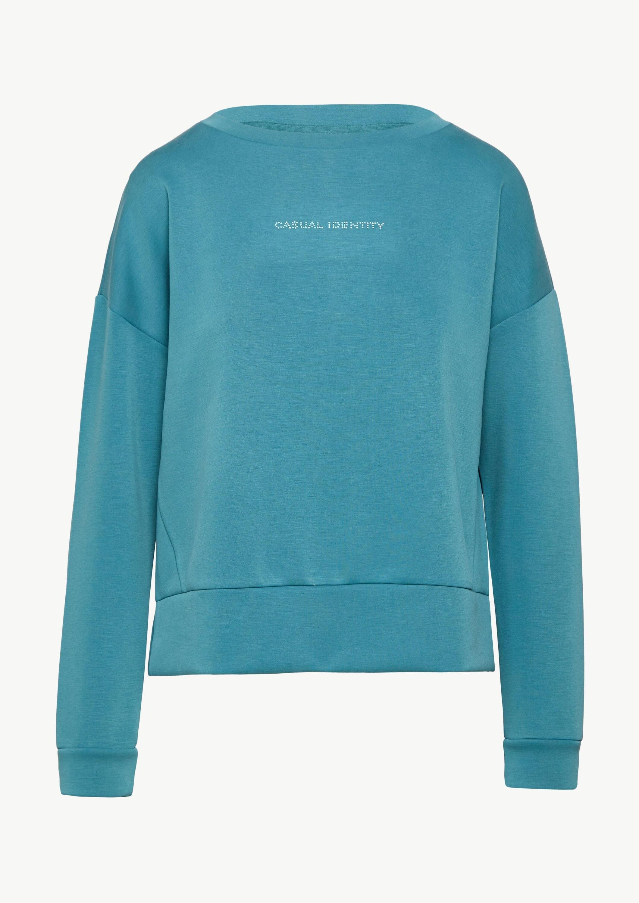 comma Sweatshirt Sweatshirt Sweatshirt mit Schmucksteinen