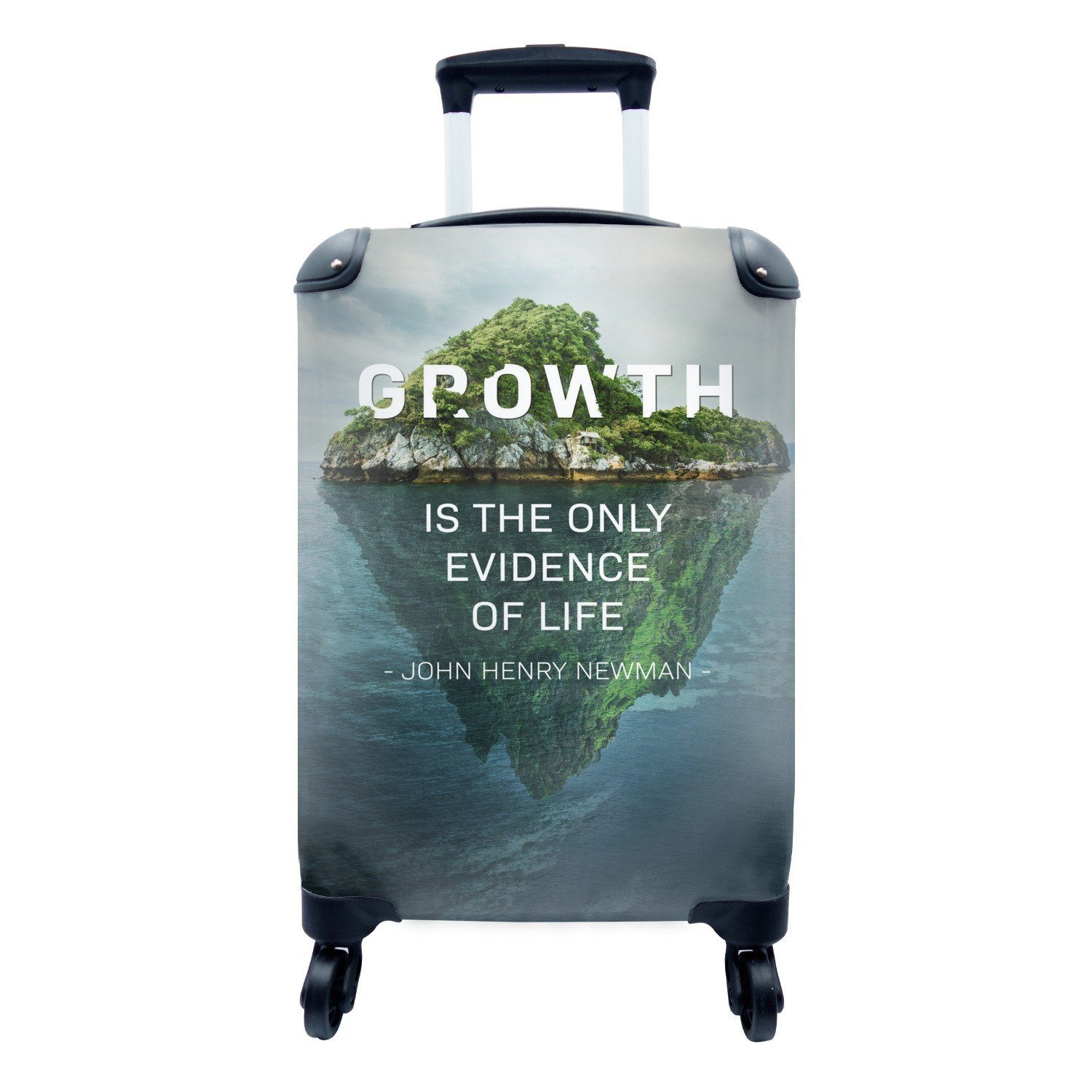 Wachstum, 4 - mit Reisekoffer für Handgepäck Reisetasche Trolley, Rollen, Handgepäckkoffer Ferien, rollen, Berg Zitat MuchoWow -