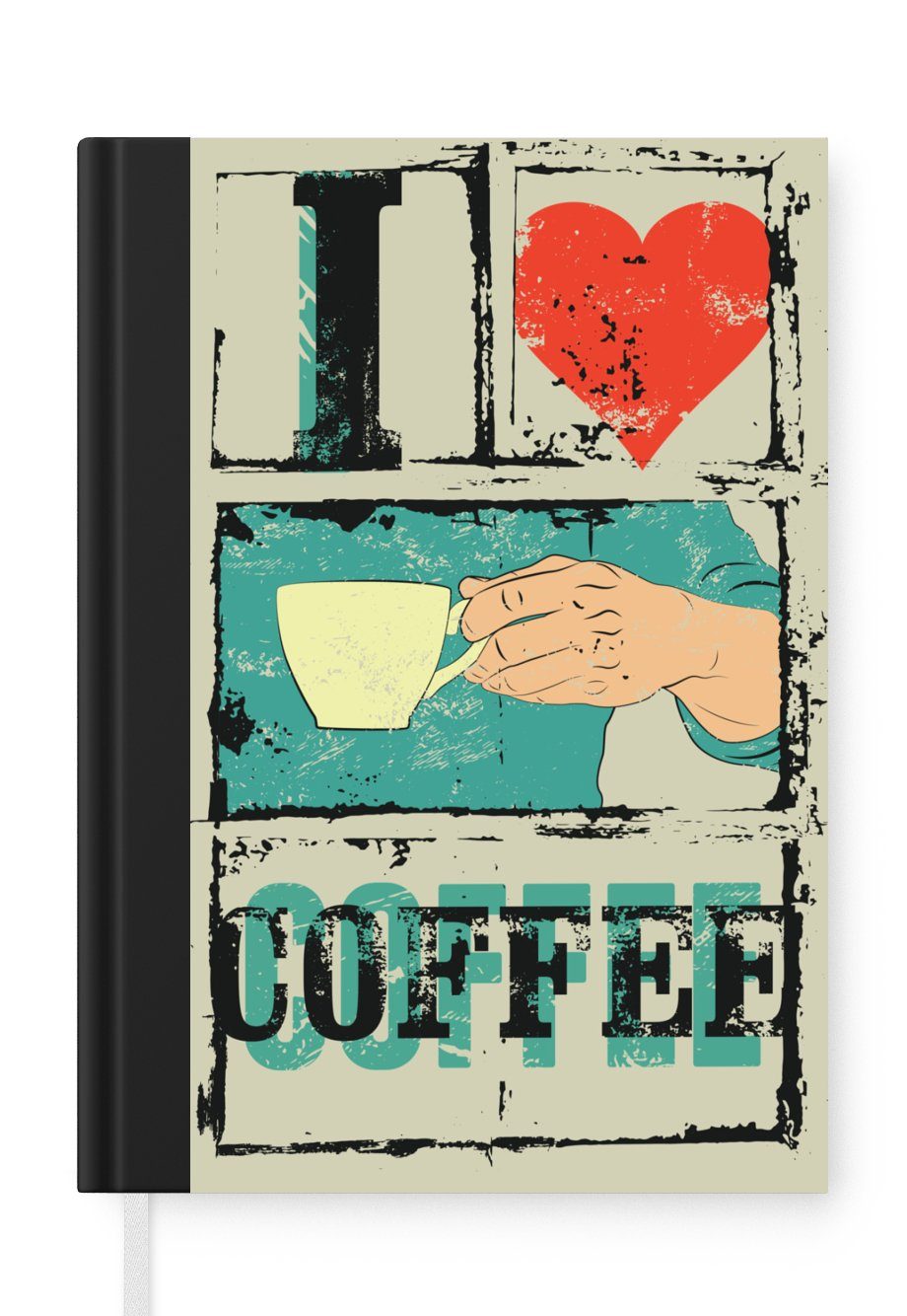Sprichwörter Zitate Notizbuch - A5, Journal, Kaffee, Haushaltsbuch Merkzettel, Vintage MuchoWow liebe Kaffee Tagebuch, Ich - 98 Seiten, Notizheft, - -