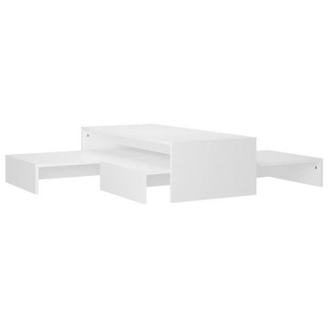 furnicato Couchtisch Satztisch-Set Weiß 100x100x26,5 cm Spanplatte