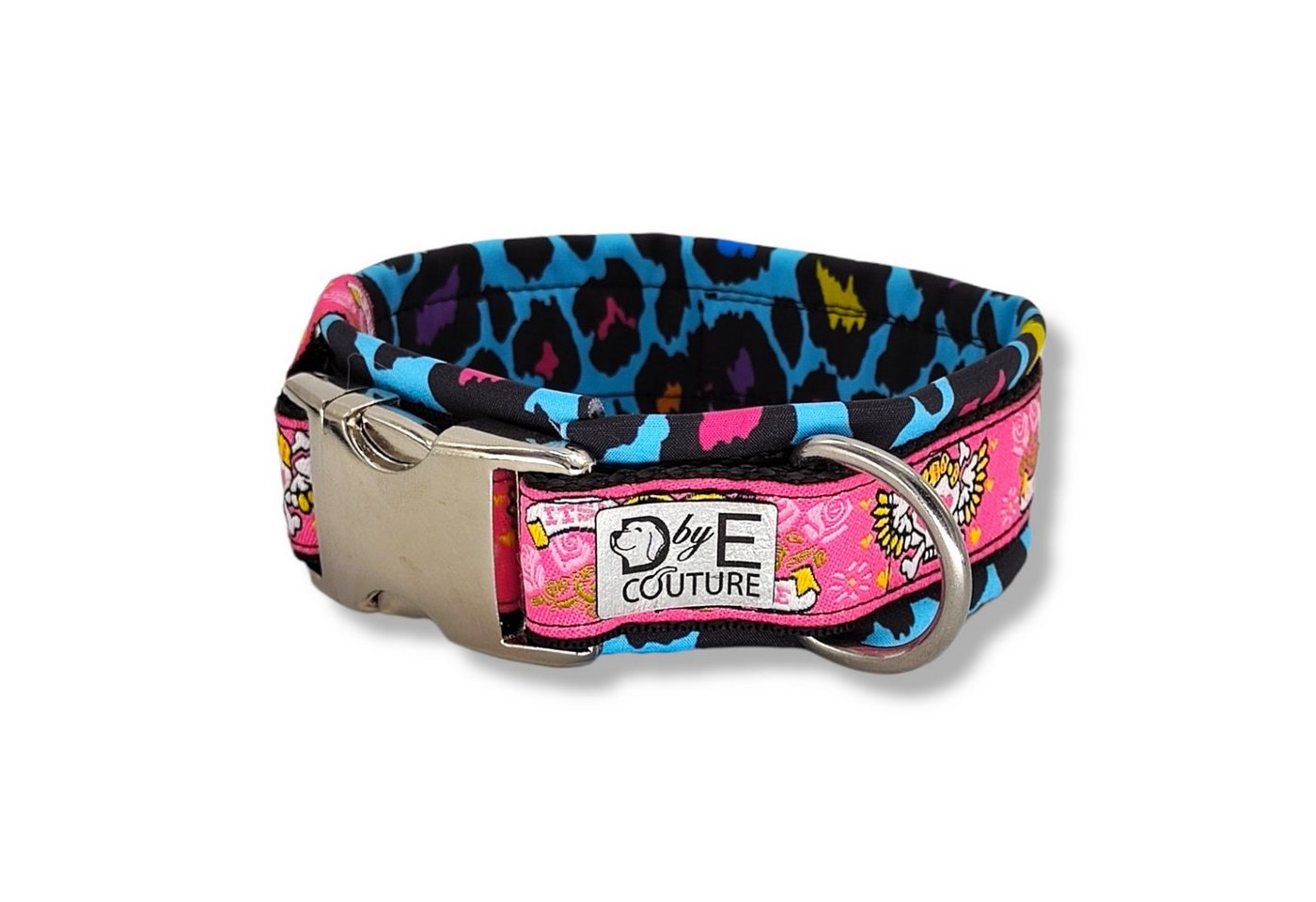 Thumbnail - D by E Couture Hunde-Halsband "Sweet Crazy Life II", gepolstert, verstellbar, 40mm breit, Handmade