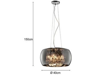 meineWunschleuchte LED Pendelleuchte, LED wechselbar, Warmweiß, Designer-lampen Lampenschirm Rauch-glas Kristall übern Esstisch, Ø40cm