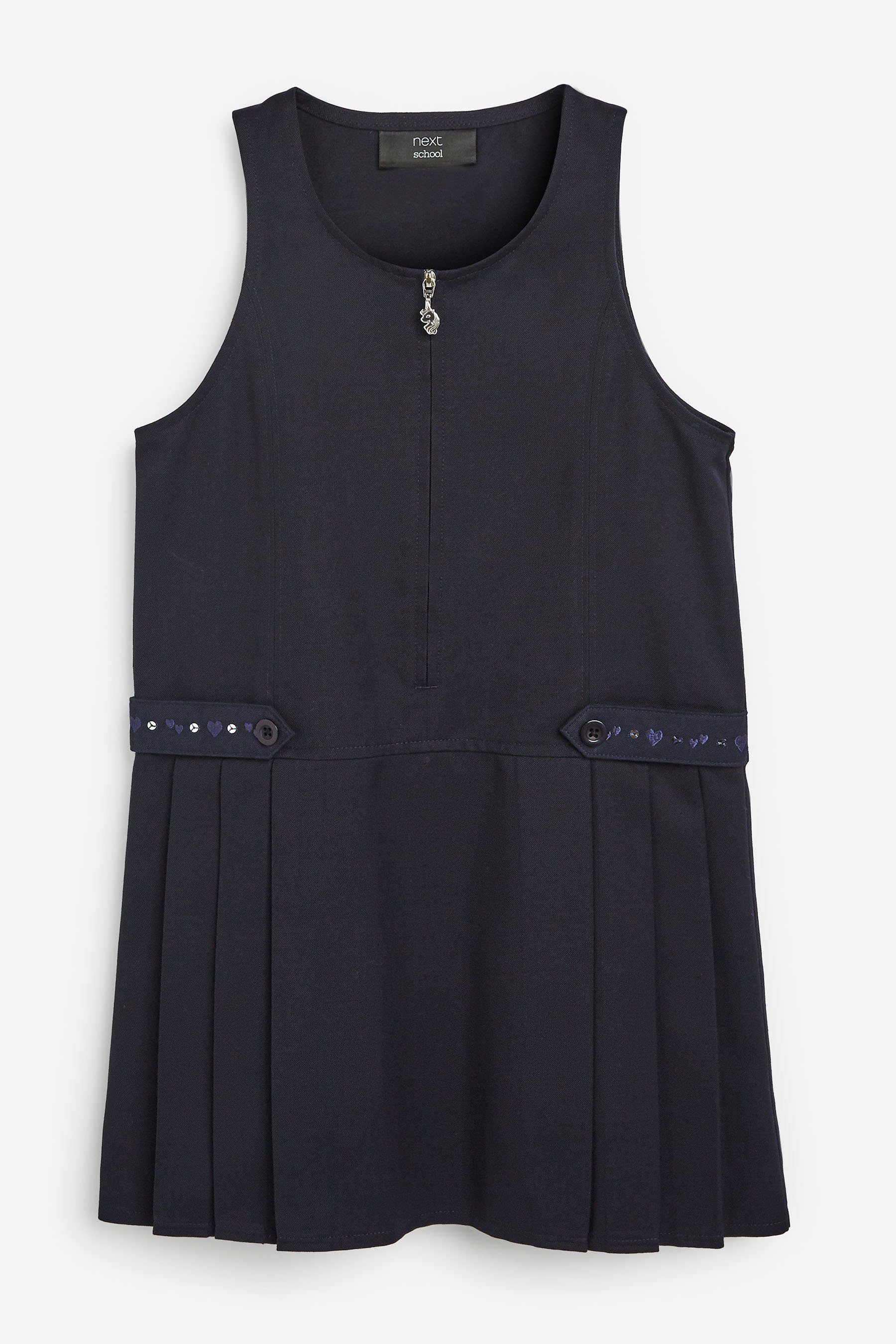 Next Latzkleid Schul-Latzkleid mit Stickerei und Reißverschluss (1-tlg)