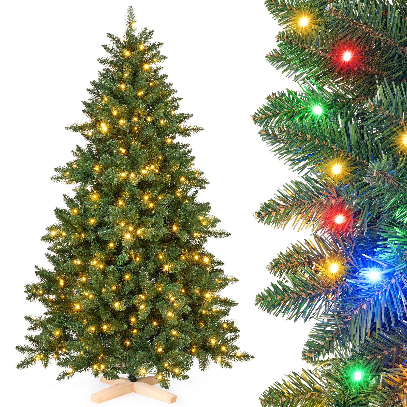 Yorbay Künstlicher Weihnachtsbaum mit LED-Beleuchtung 150/180/210 günstig online kaufen
