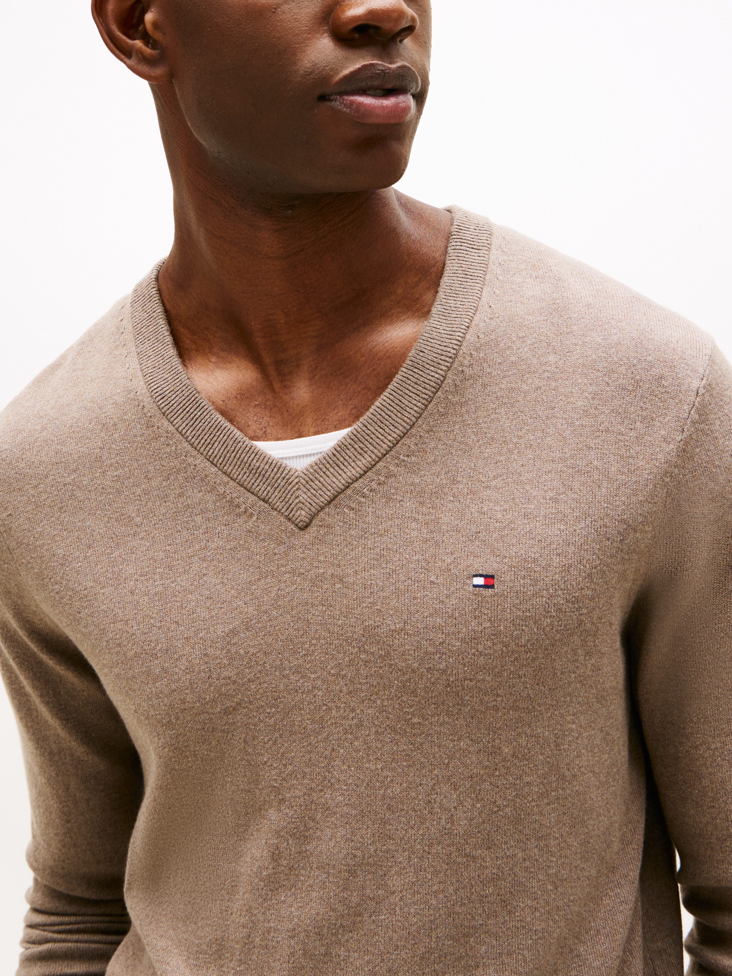 Tommy Hilfiger V-Ausschnitt-Pullover PIMA ORG CTN CASHMERE V NECK günstig online kaufen