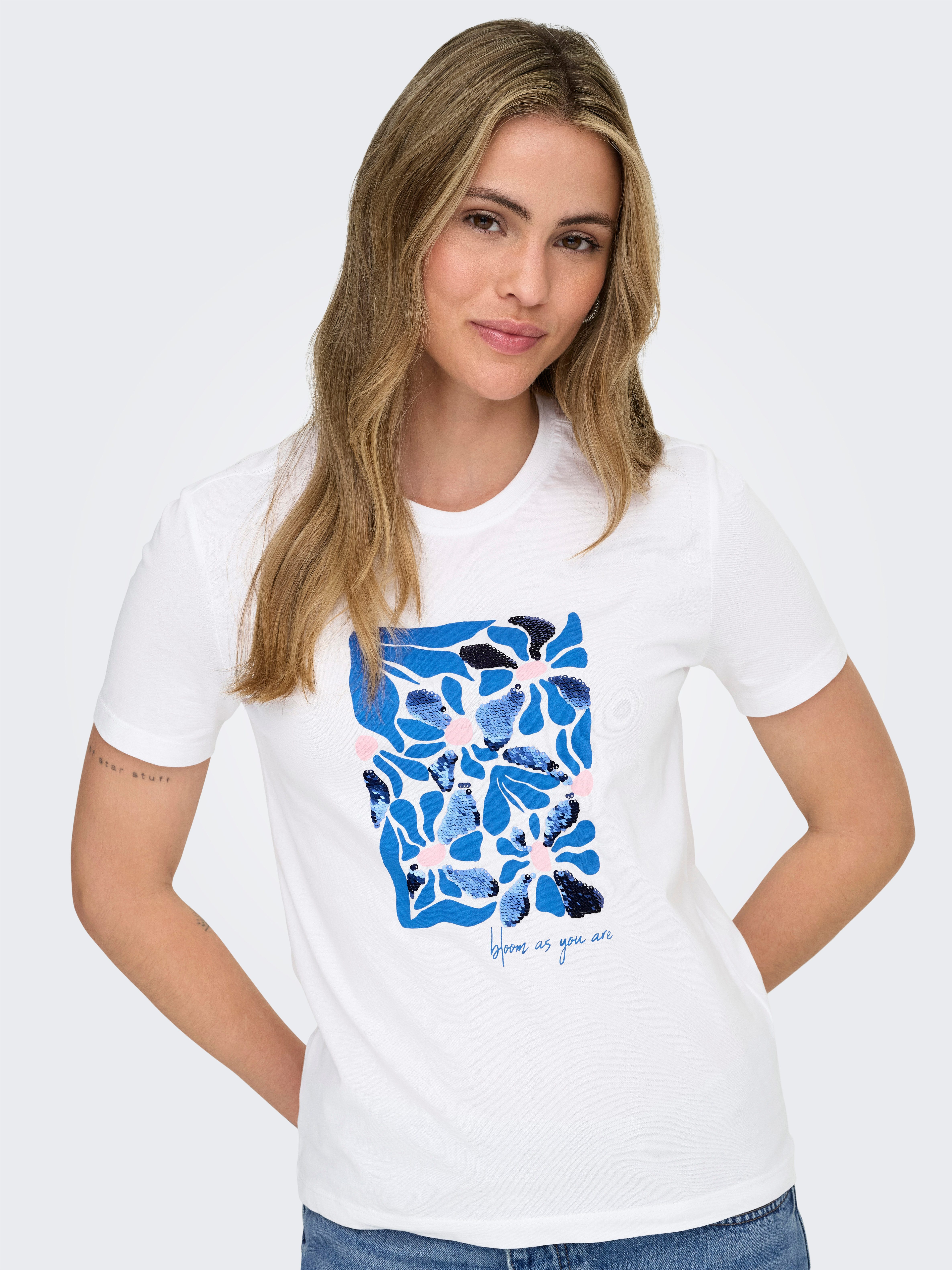 ONLY Kurzarmshirt ONLKITA REG S/S PRINT TOP NOOS günstig online kaufen
