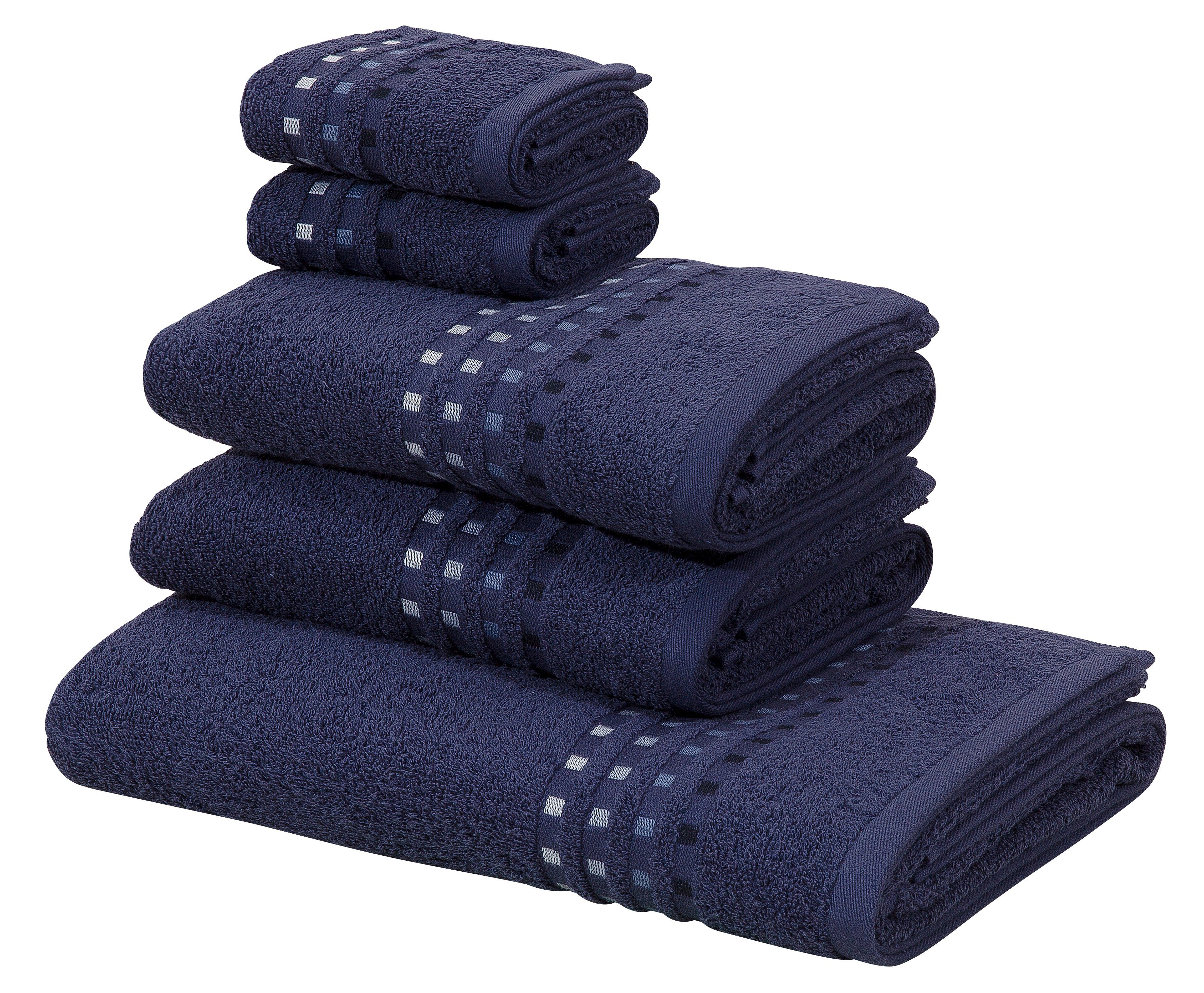 Bordüre, Walkfrottee, in Set mit Handtuchset Handtuch aus Baumwolle affaire Home % 5-tlg), Kelly, 100 (Set, Farbverlauf