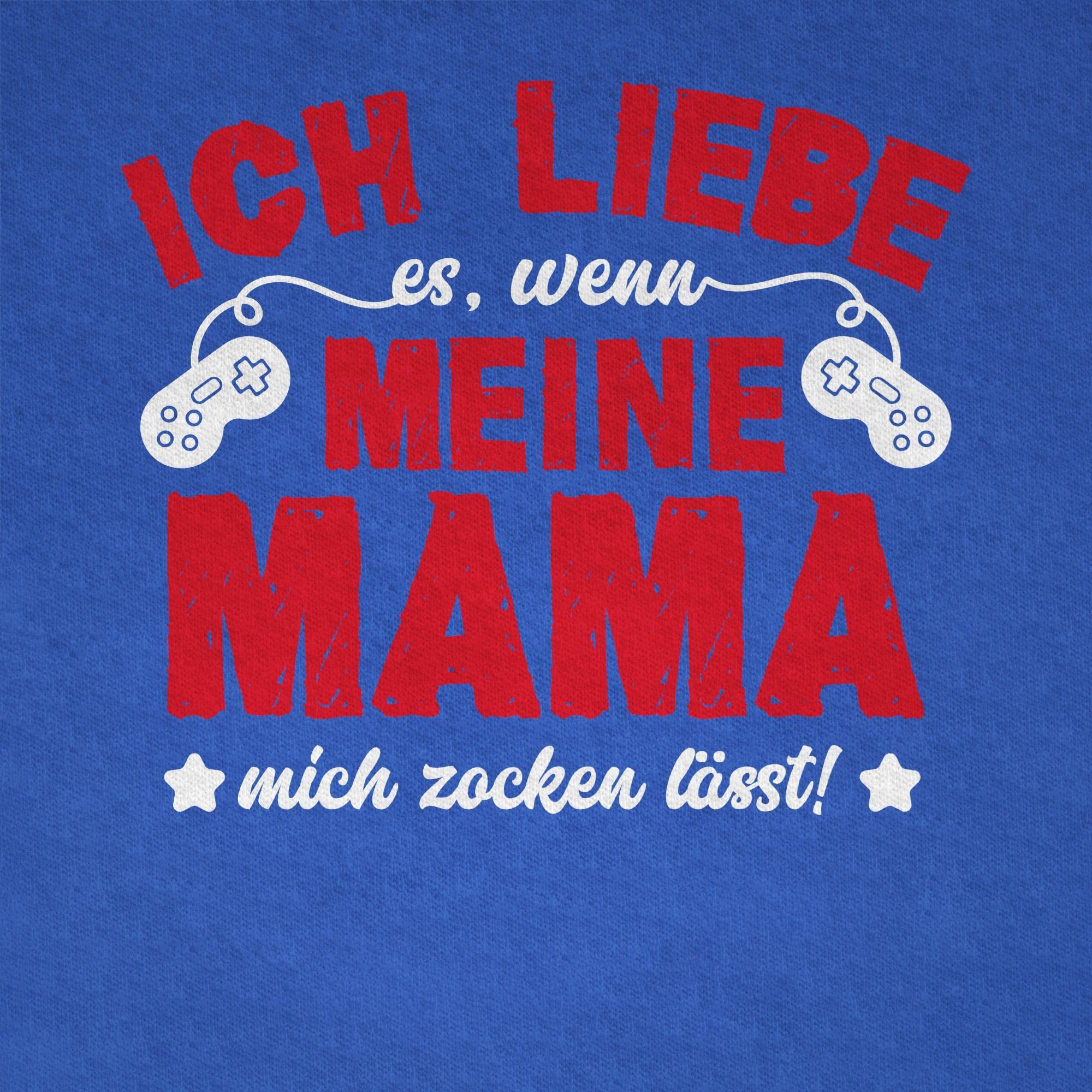 meine Statement Ich 3 Royalblau Shirtracer Mama T-Shirt Kinder liebe - Sprüche weiß/rot