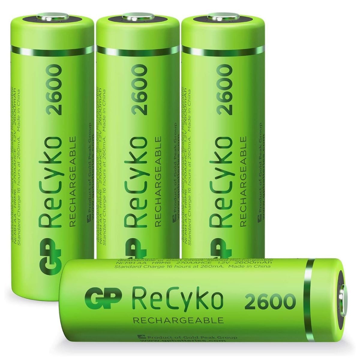 4x GP ReCyko AA-Akku NiMH 2600mAh Akku-Set