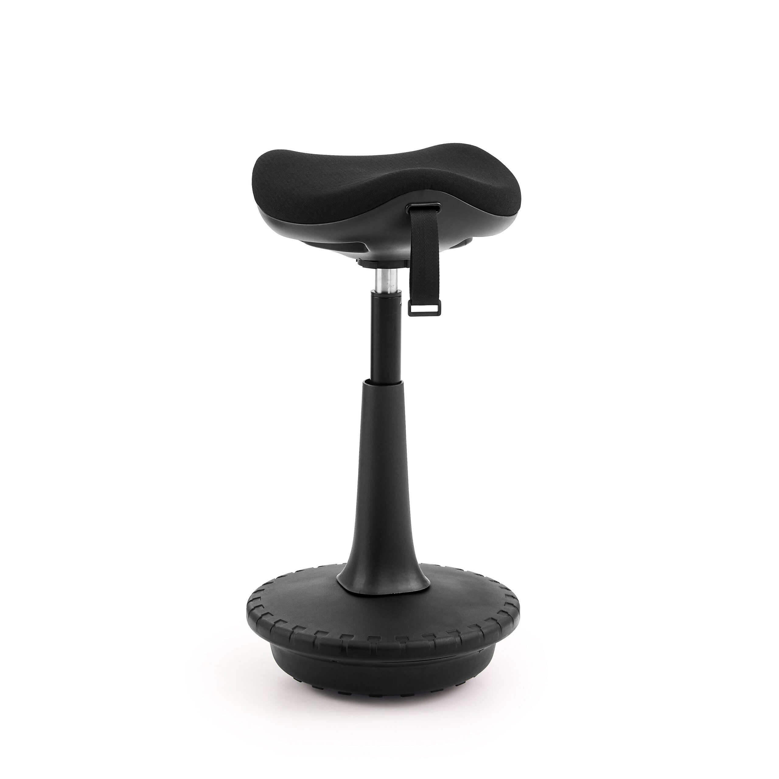 hjh OFFICE Stehhilfe Balance Sit Ergo Arbeitshocker Stoff Höhe, Fitness-Hocker höhenverstellbar, bewegliche Sitzfläche