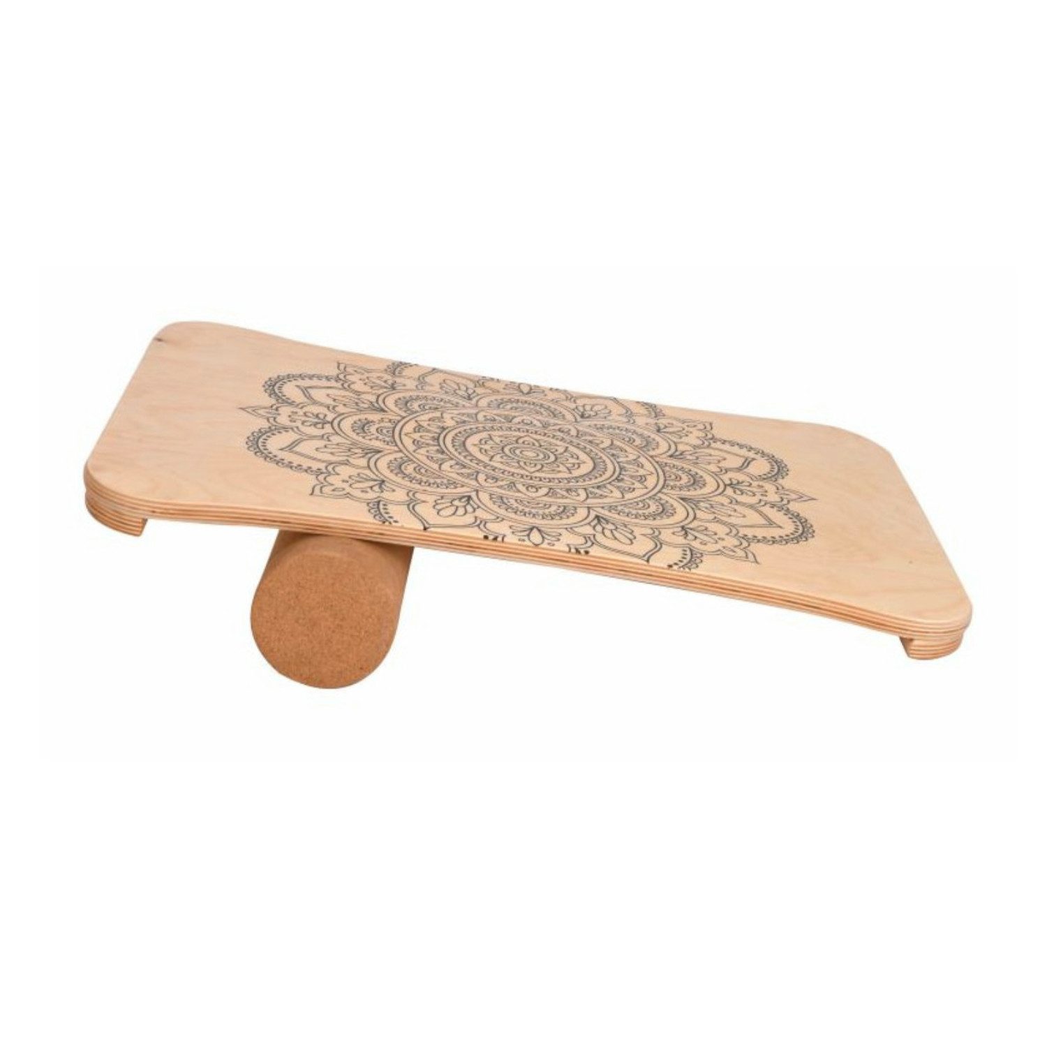 L.A. Sports Balanceboard / Woodboard mit Faszienrolle, aus Ahornholz und Naturkork