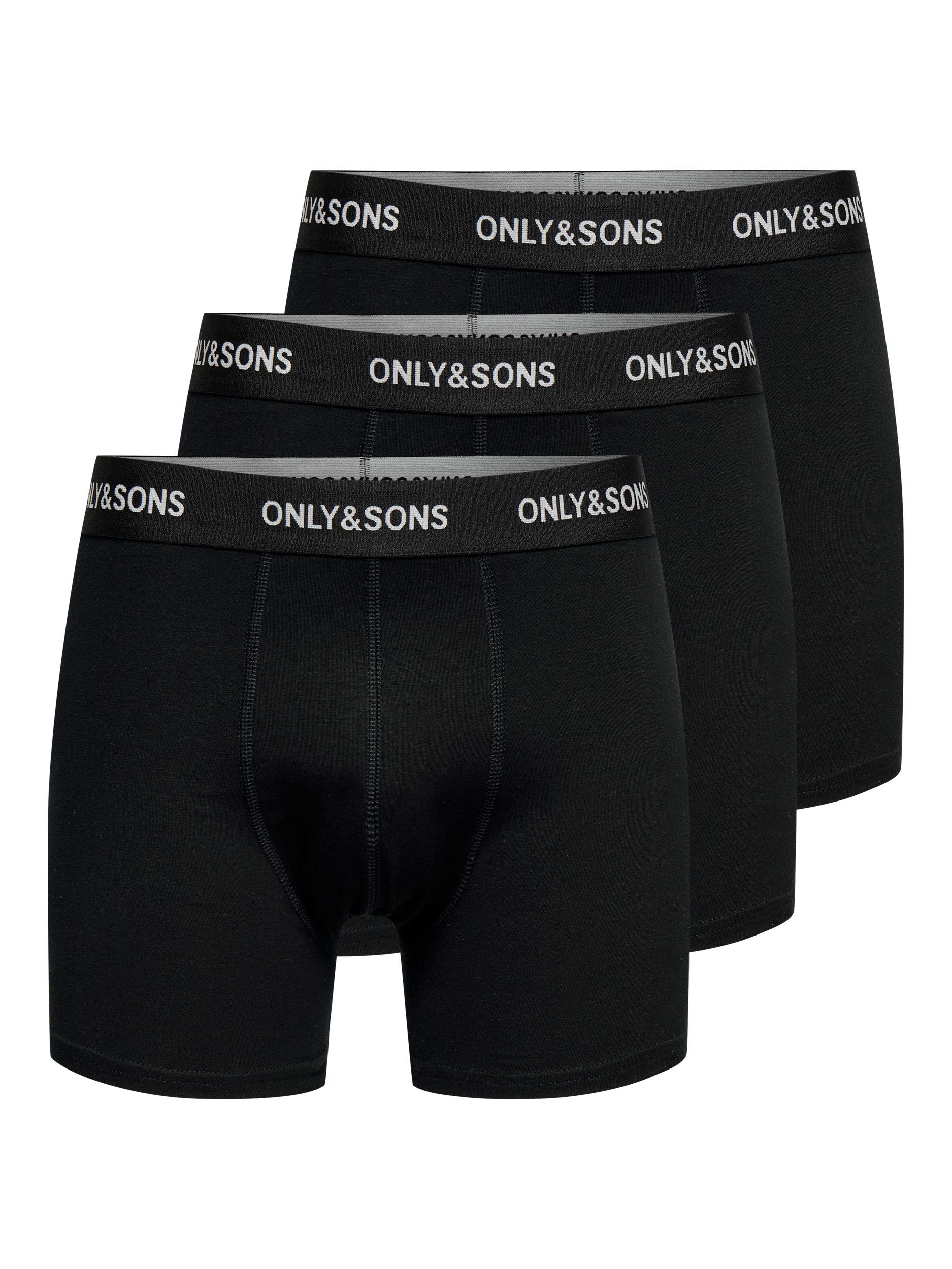 ONLY & SONS Trunk ONSBASIC SOLID BOXER 3PACK NOOS (Packung, 3-St) Baumwollmischung, eng anliegend