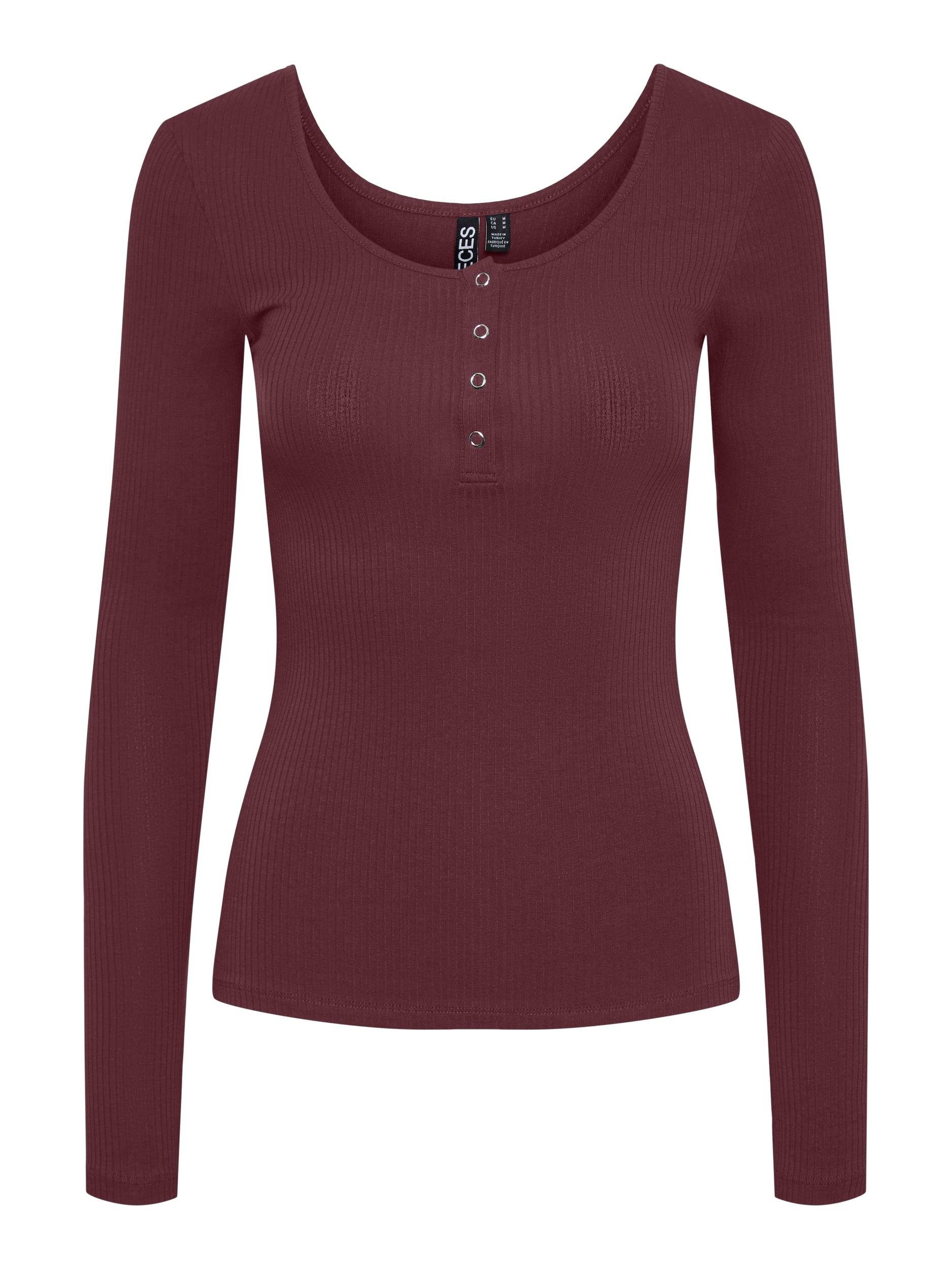 TOP BC LS NOOS pieces PCKITTE Langarmshirt Tawny Port