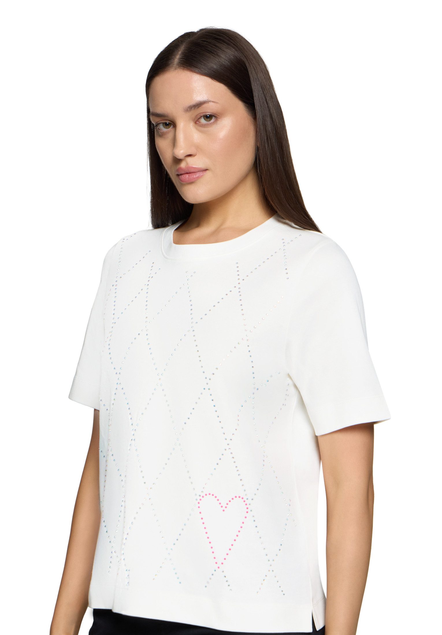 Cartoon Kurzarmshirt Damen mit Rundhalsausschnitt (1-tlg)