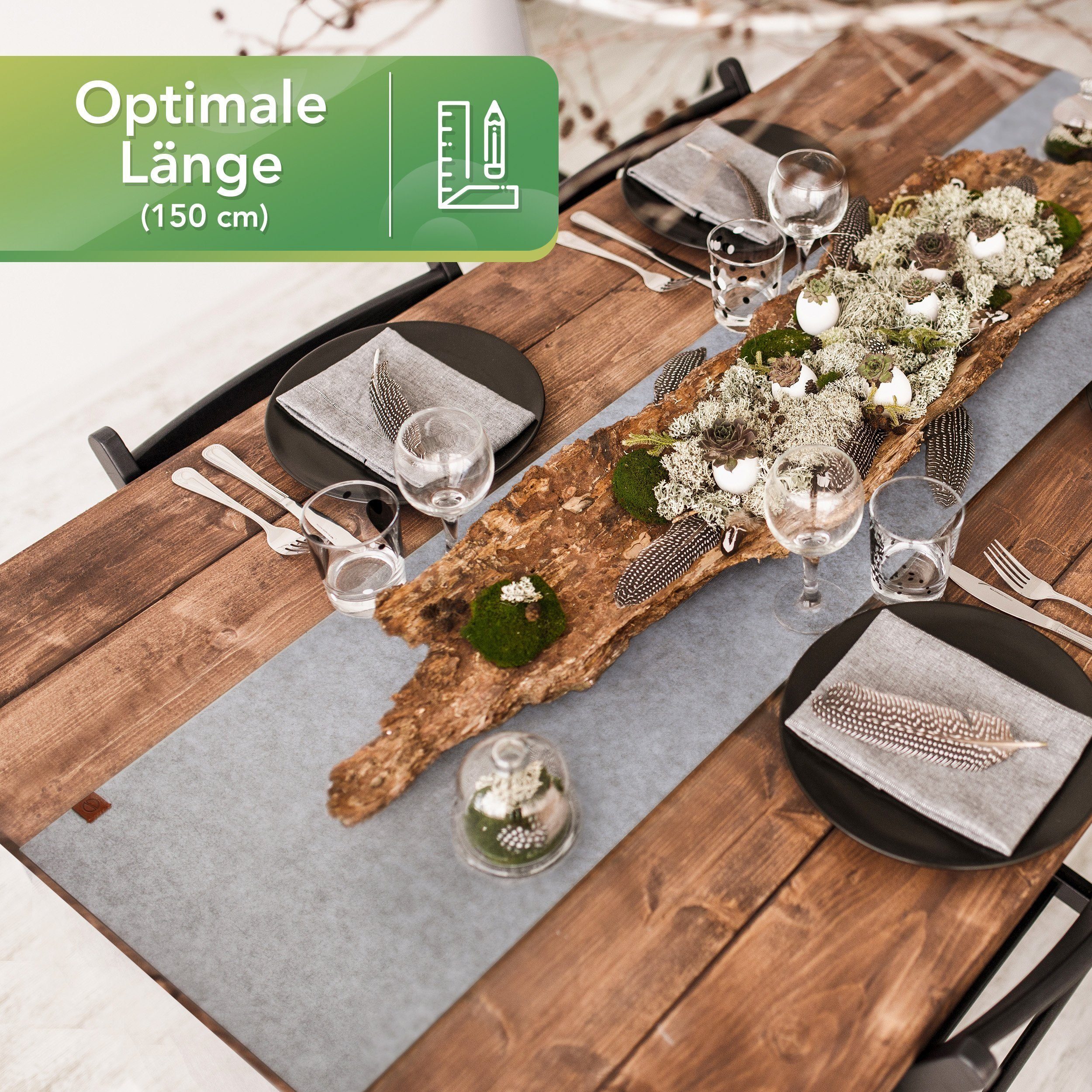 Sidorenko Tischläufer moderner Tischläufer aus Filz - Abwaschbare Tischdeck günstig online kaufen