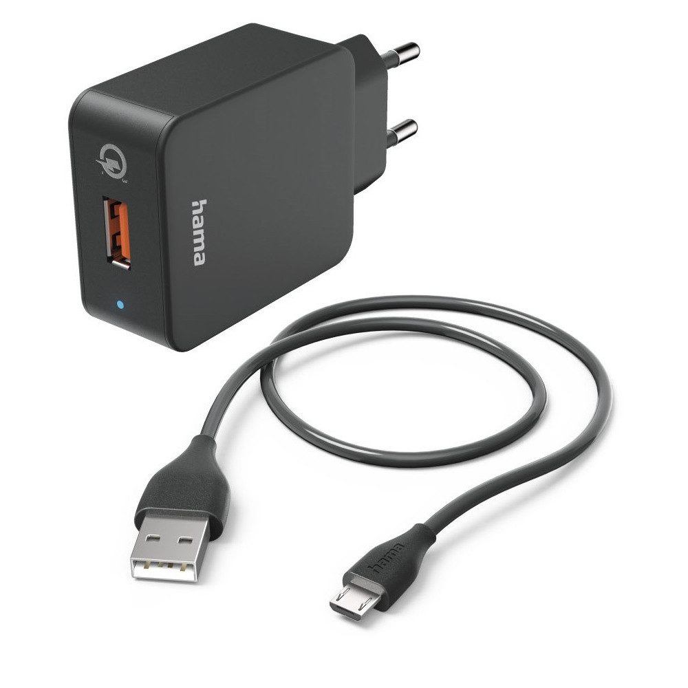 Hama Schnellladegerät 19,5W mit Micro-USB schwarz Schnelllade-Gerät