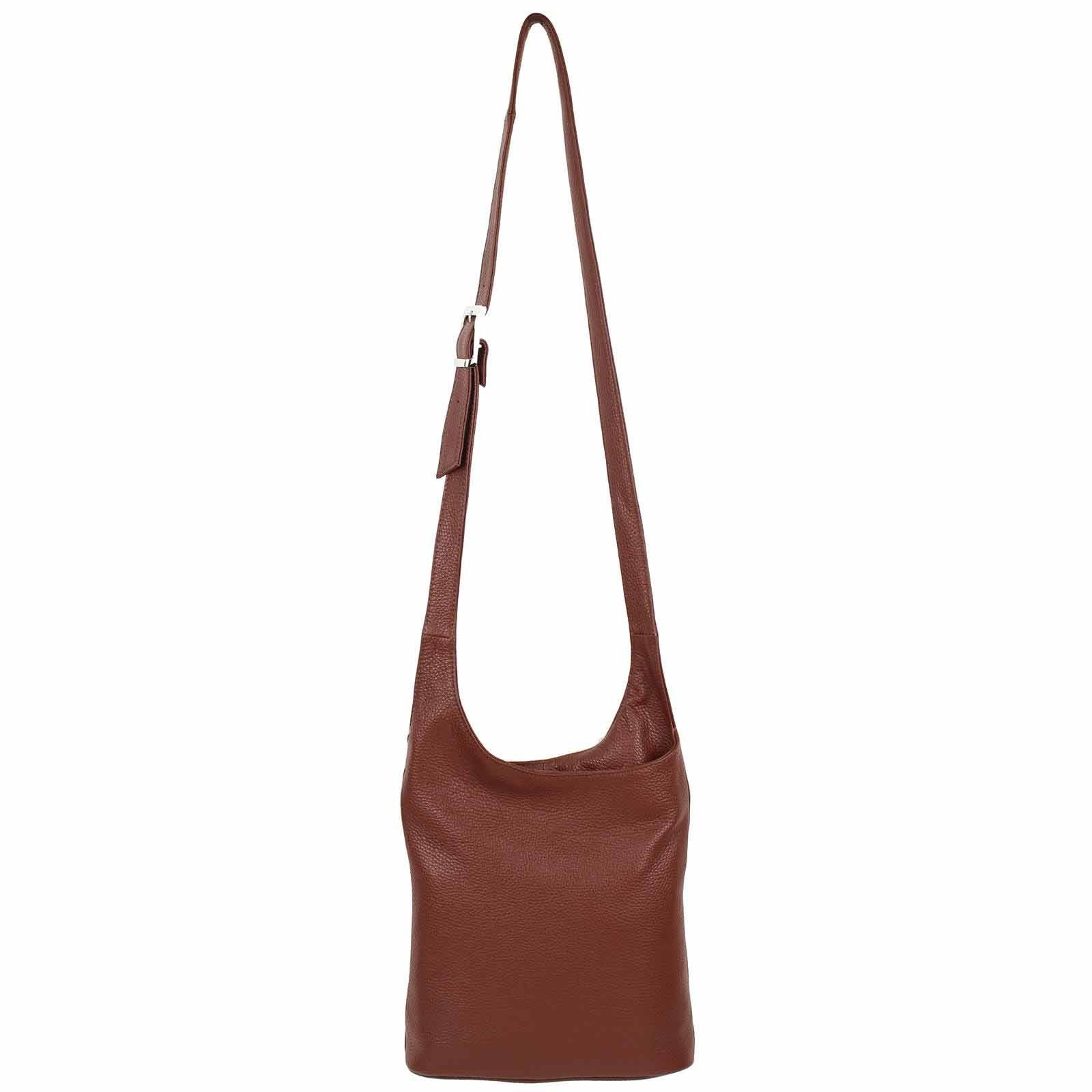 Schultertasche Made in Italy Damen Leder Tasche CrossOver