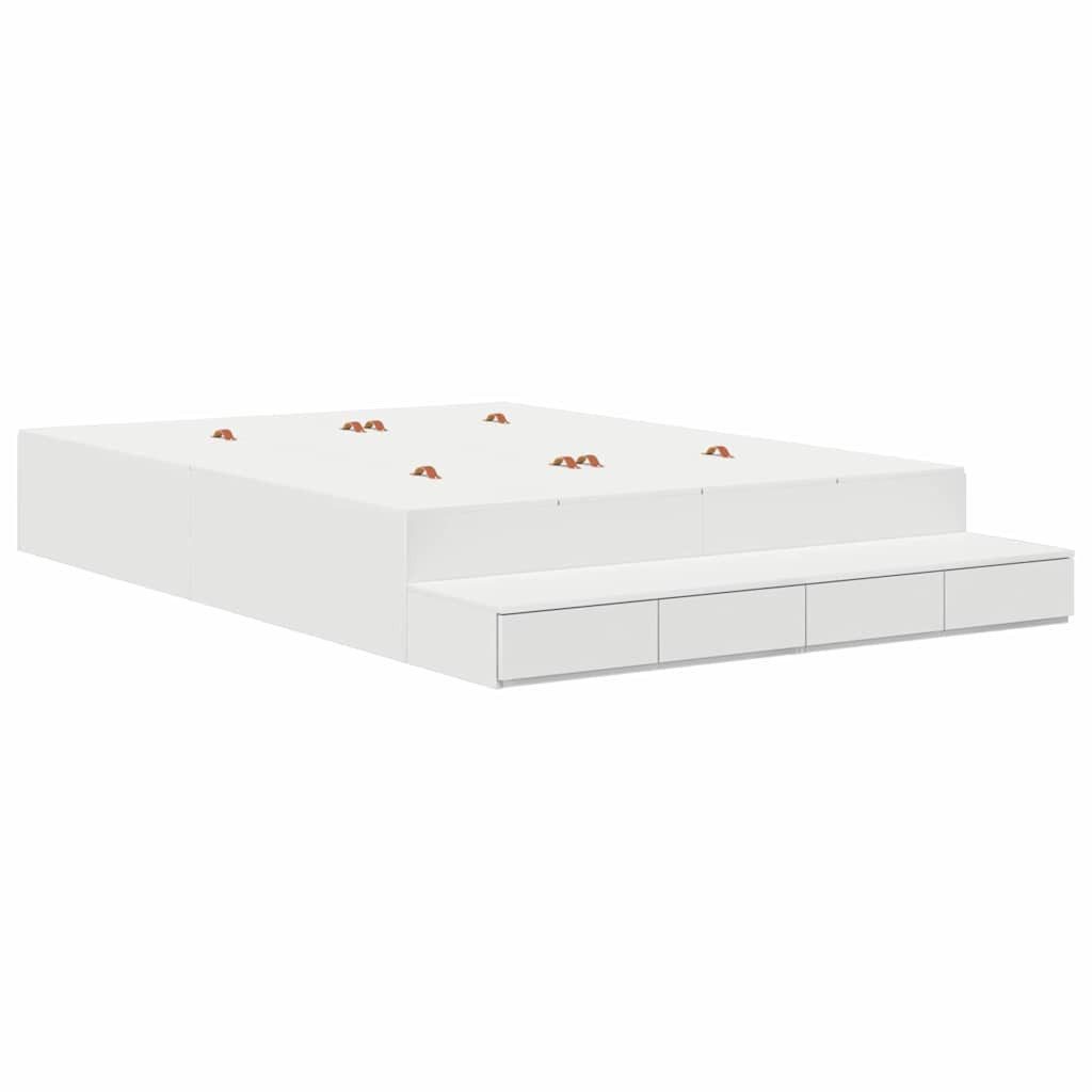 vidaXL Bett Bett mit Stauraum Weiß günstig online kaufen