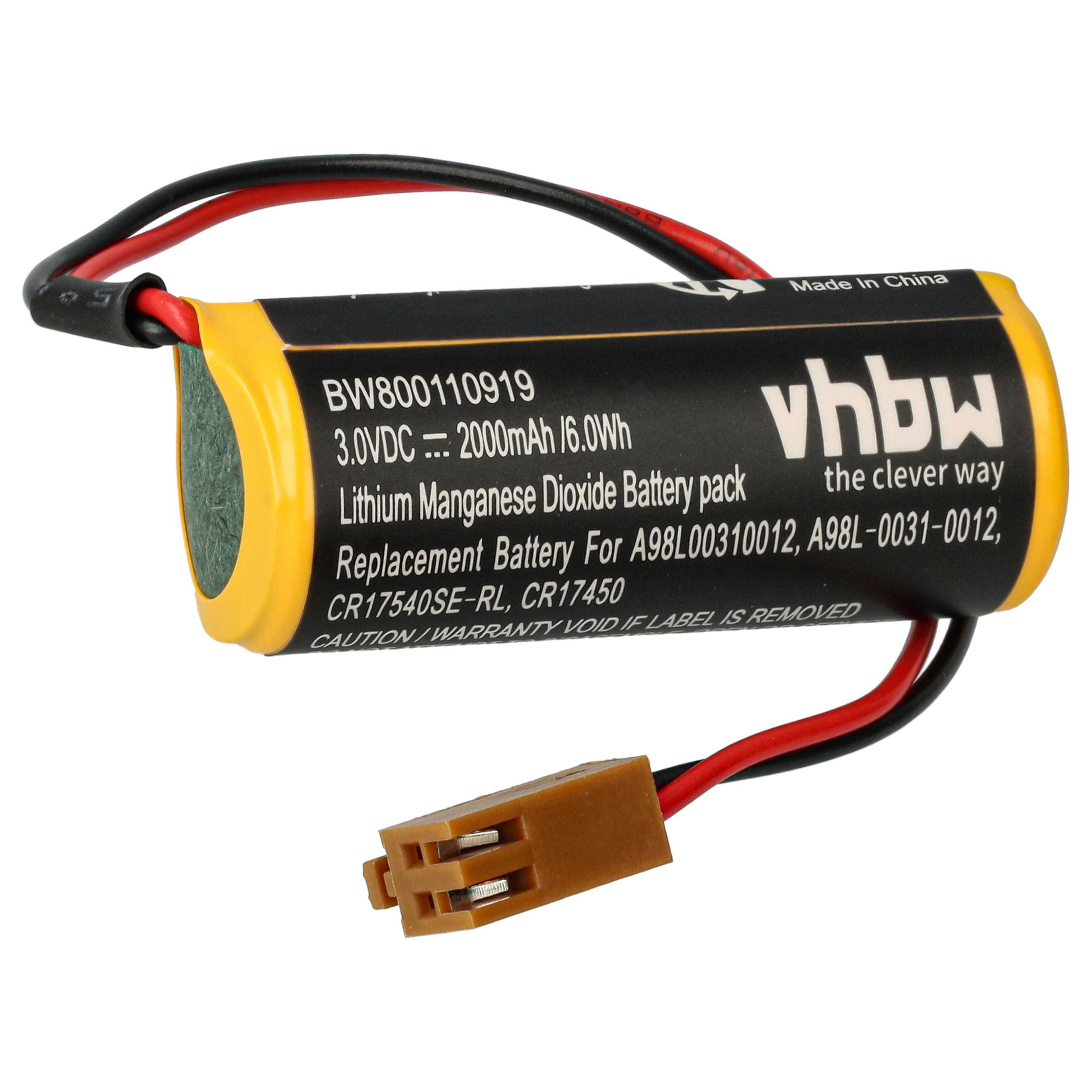 vhbw Batterie passend für GE Fanuc 16/18-C, 16/18-B, 15i-B, 0i-B, 18i, 16i, Akku Batterie Li-MnO2 2000 mAh (3 V), Leistungsfähige Ersatz-Batterie für Industrie Controller