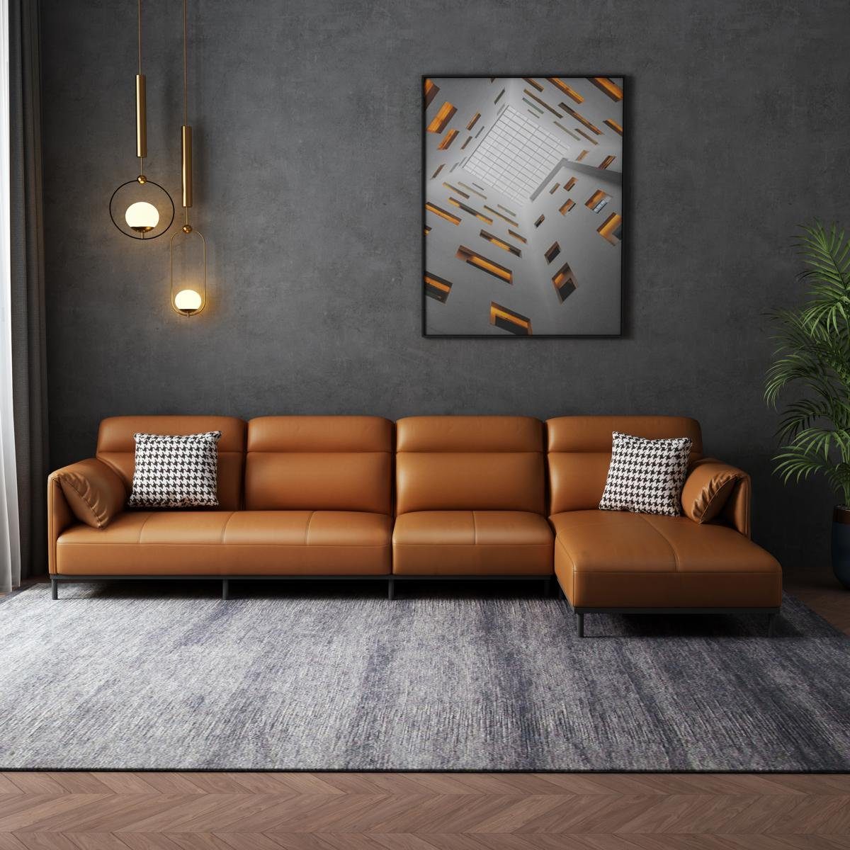 JVmoebel Ecksofa, Ledersofa Couch Wohnlandschaft Design Modern Sofa Ecksofa L-Form