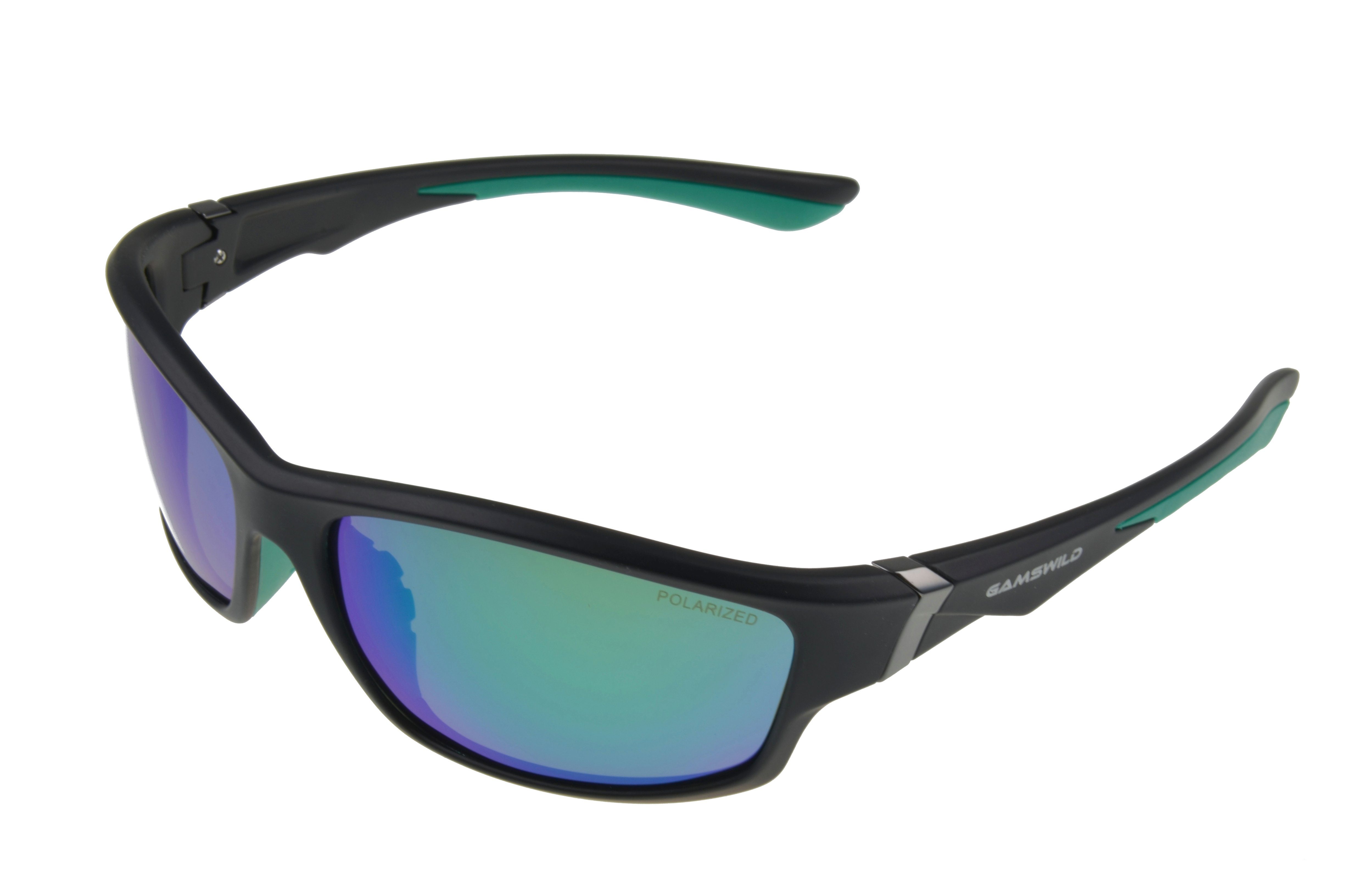Gamswild Sportbrille WS6036 Sportbrille Sonnenbrille Damen Herren Fahrradbrille Skibrille Unisex, blau, lila, grün, polarisierte Gläser