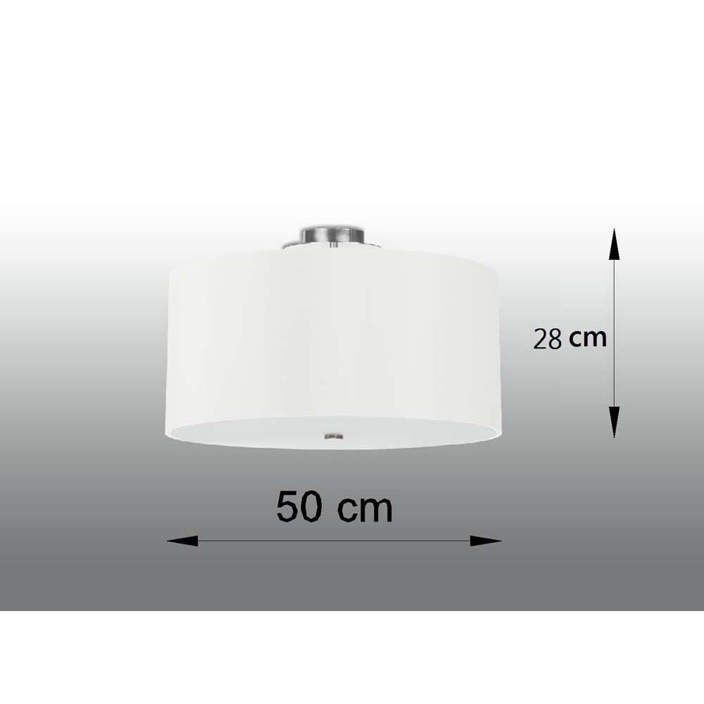 etc-shop Deckenstrahler, Leuchtmittel nicht inklusive, Stoff Weiß Deckenlampe Glas Deckenleuchte Wohnzimmer Stahl
