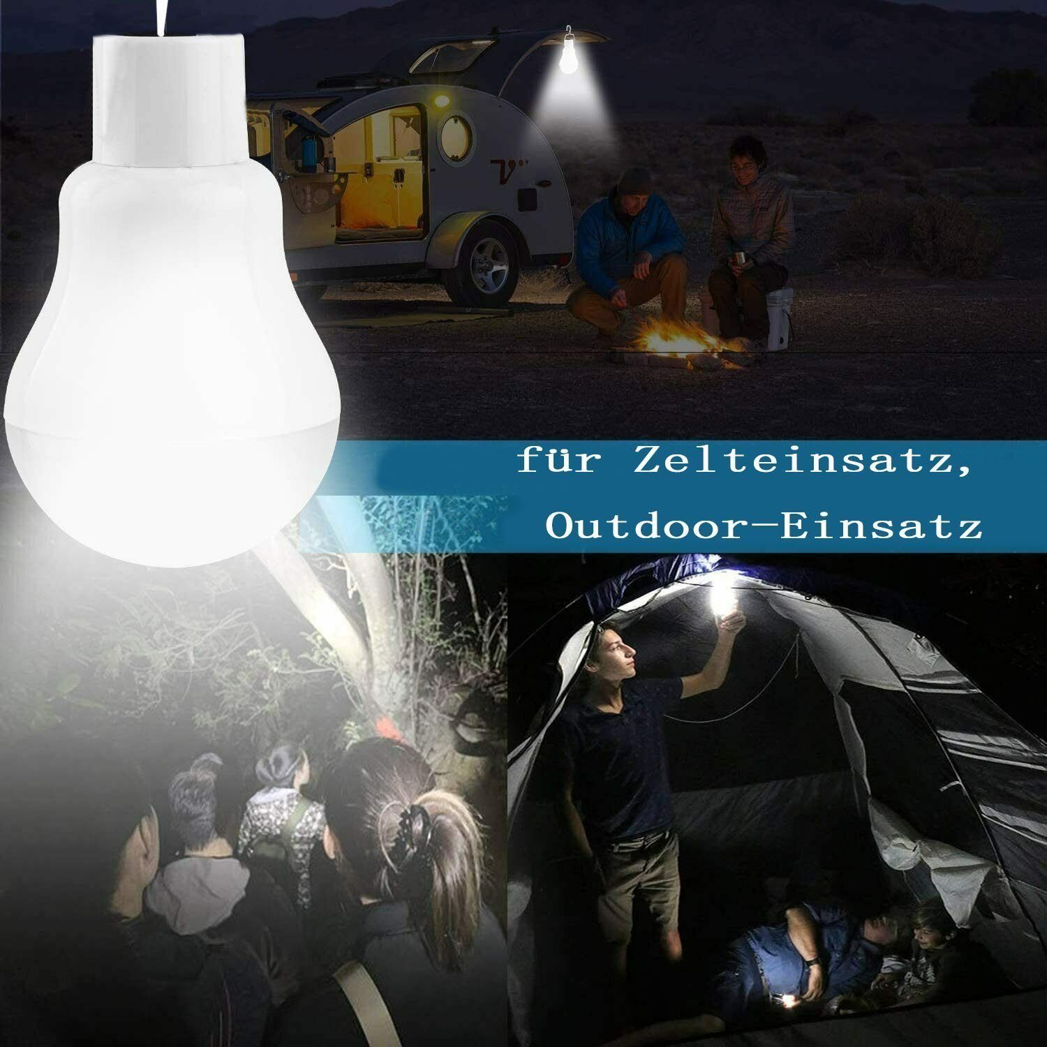 iscooter LED Solarleuchte Solar Glühbirne, Camping, Ladekabel, Wandern, Panel für 3W 3 Lampe Stück Solar integriert, m 2 tragbare Angeln Solarleuchten Beleuchtung fest Solarlampen LED Tageslichtweiß, Lämpchen