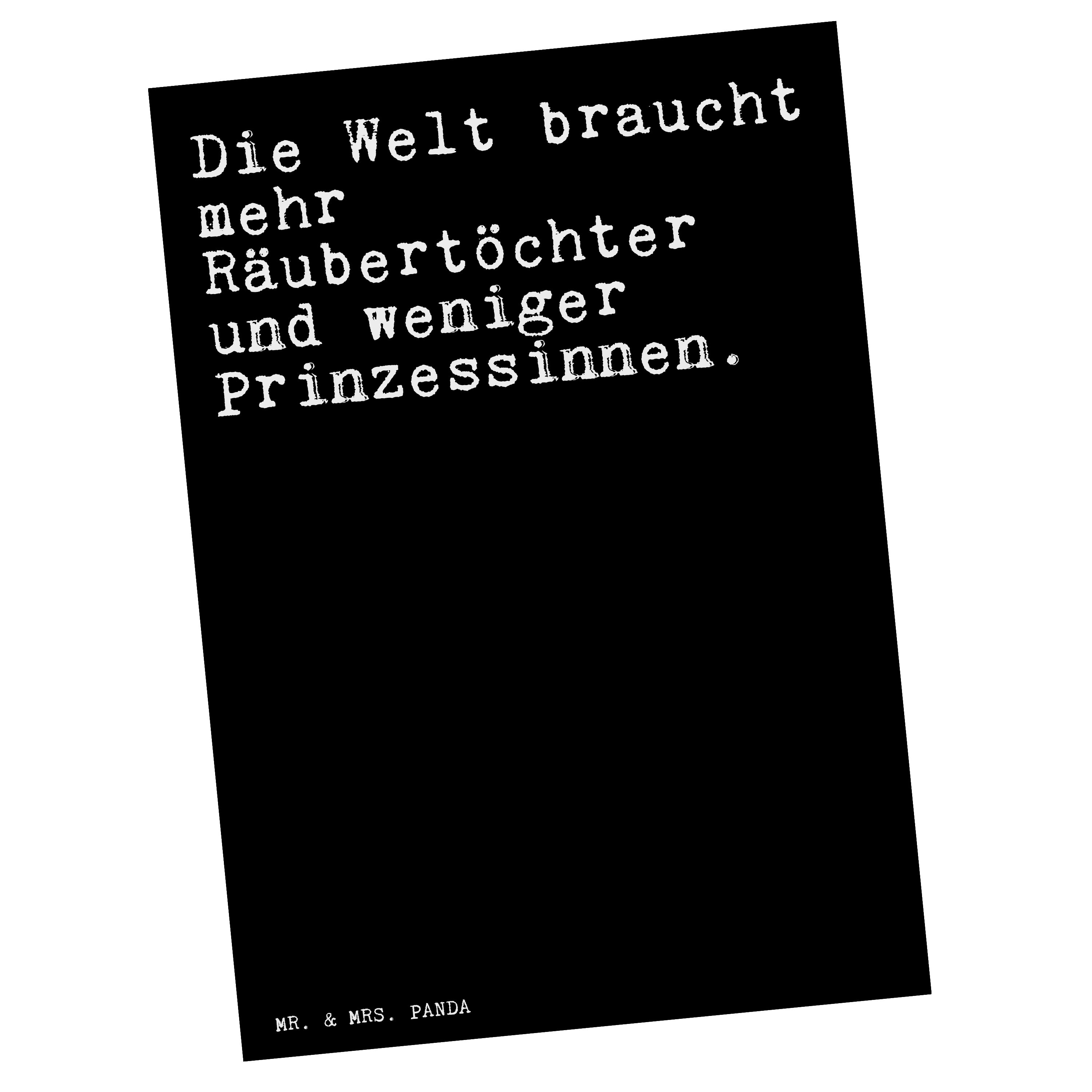 Mr. & Mrs. Panda Postkarte »Die Welt braucht mehr... Schwarz