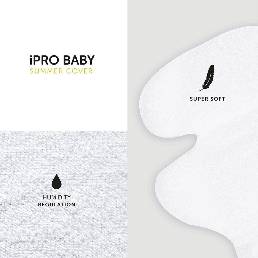 Hauck Autokindersitz für iPro weich, Baby - Baby Sommerbezug für Babyschale atmungsaktiv Hauck Babyschale Sommerbezug Weiß, iPro