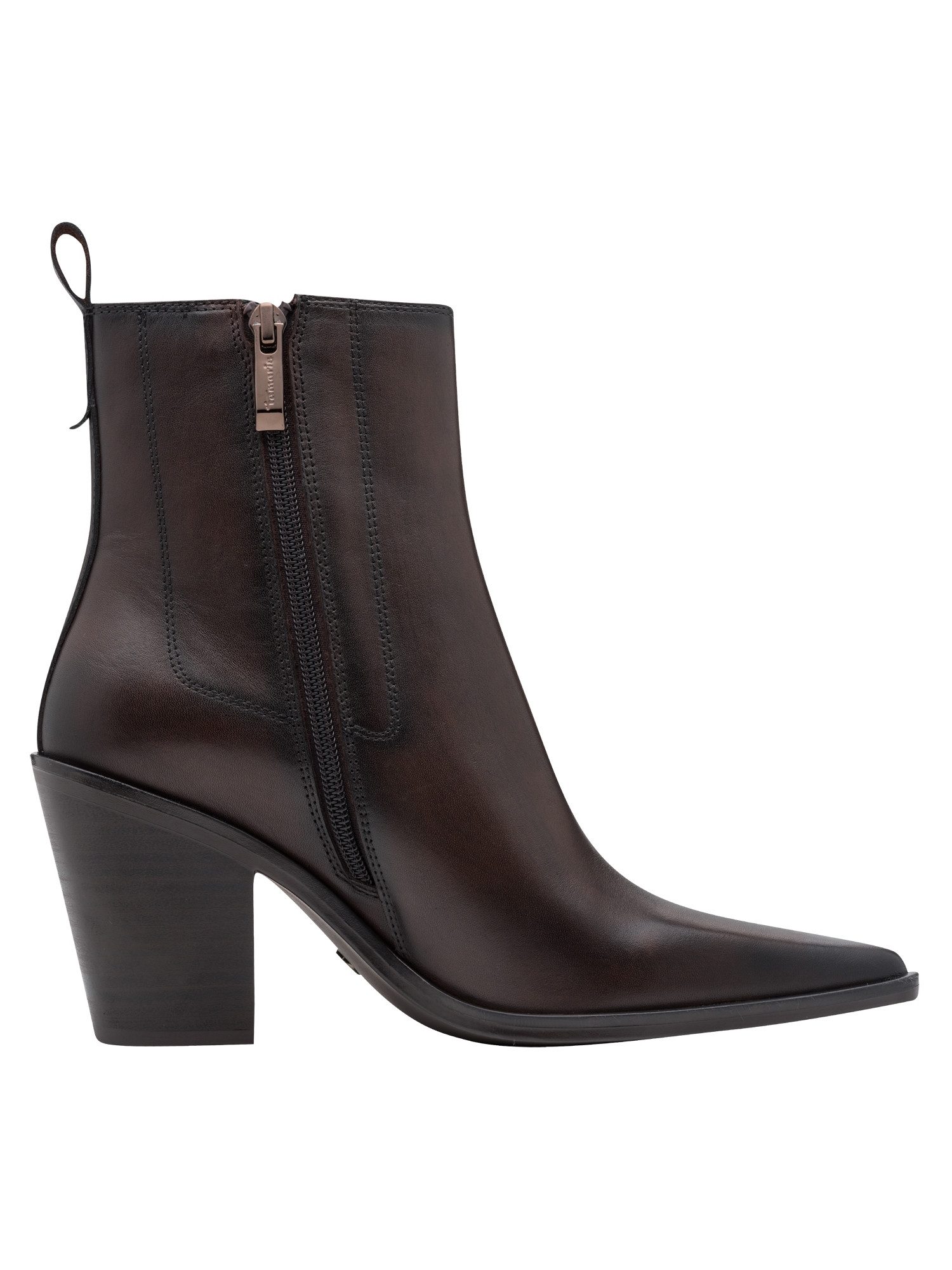 Tamaris ANTIslide, TOUCH-IT aus Leder Trichterabsatz Stiefelette ANTIslide