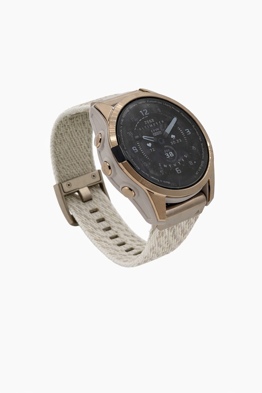 Garmin Epix™ Pro Gen 2, 42mm Smartwatch (3,04 cm cm/1,2 Zoll, Garmin OS) Einzelartikel, 2-tlg., Smartwatch inkl. Nylon-Armband und Lade-/Datenkabel, AMOLED Saphirglas Herzfrequenzsensor Taschenlampe 32 GB