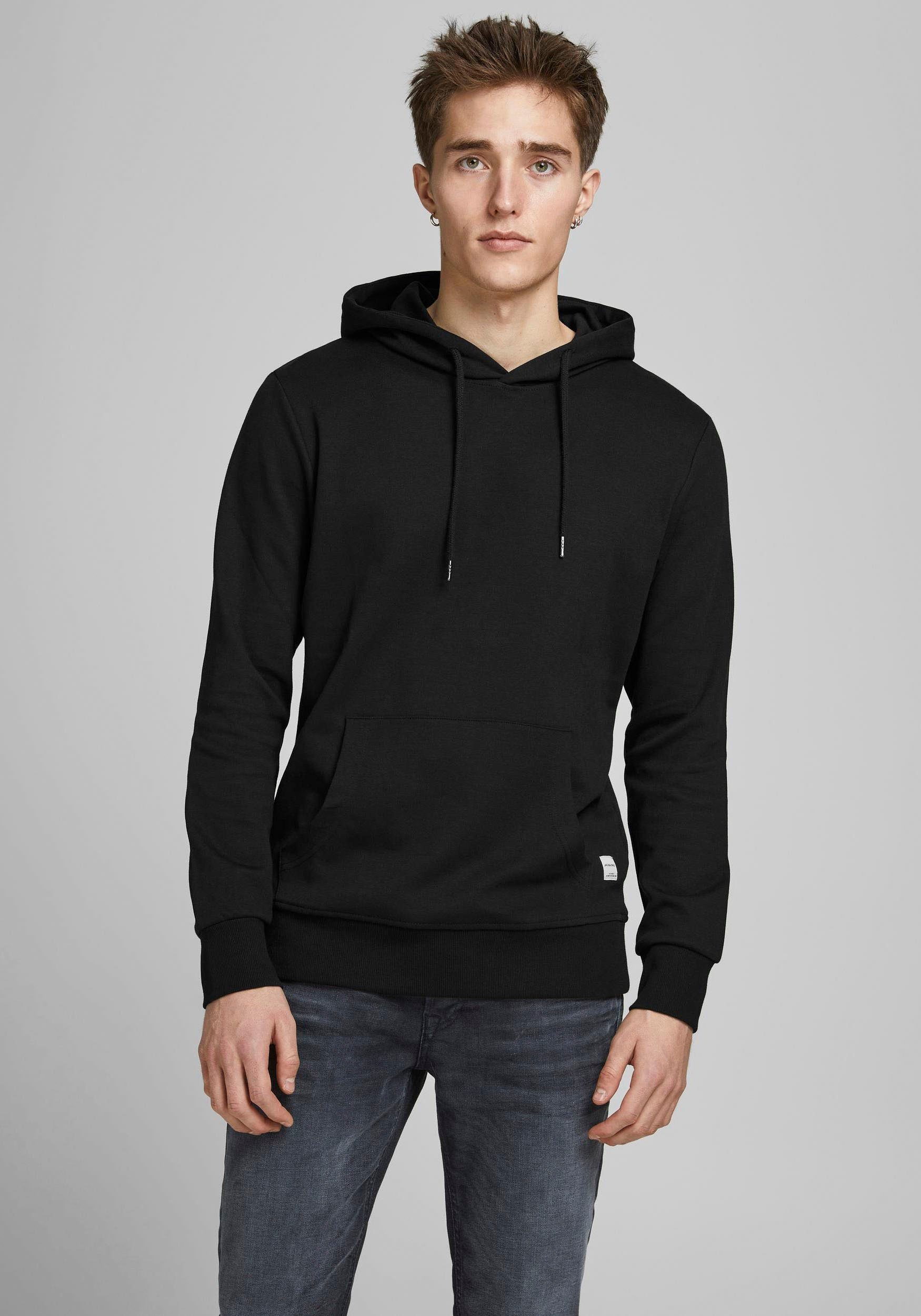 BASIC Kapuzensweatshirt Jack schwarz Jones HOOD SWEAT &