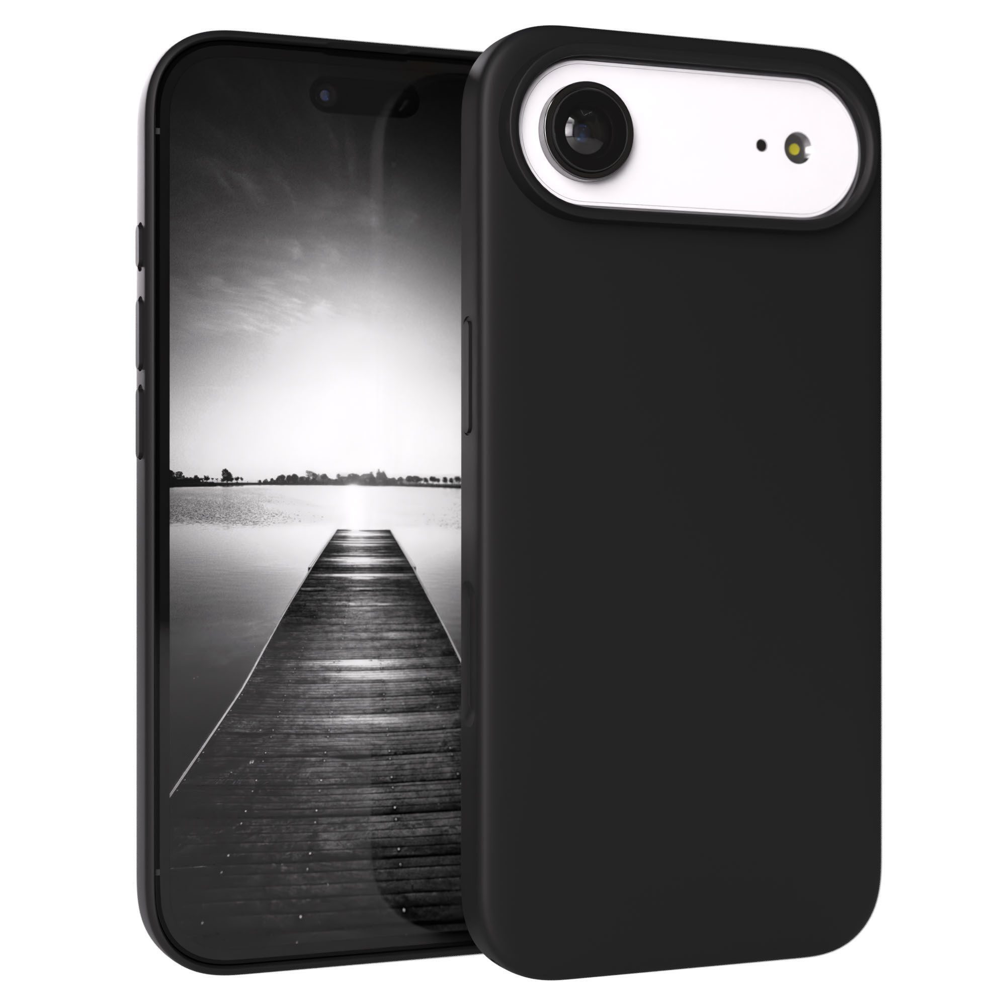 EAZY CASE Handyhülle für Apple iPhone Air Hülle Silikon 6,5 Zoll, Hülle mit Kameraschutz Bumper Silikonhülle stoßfest Slimcover Schwarz