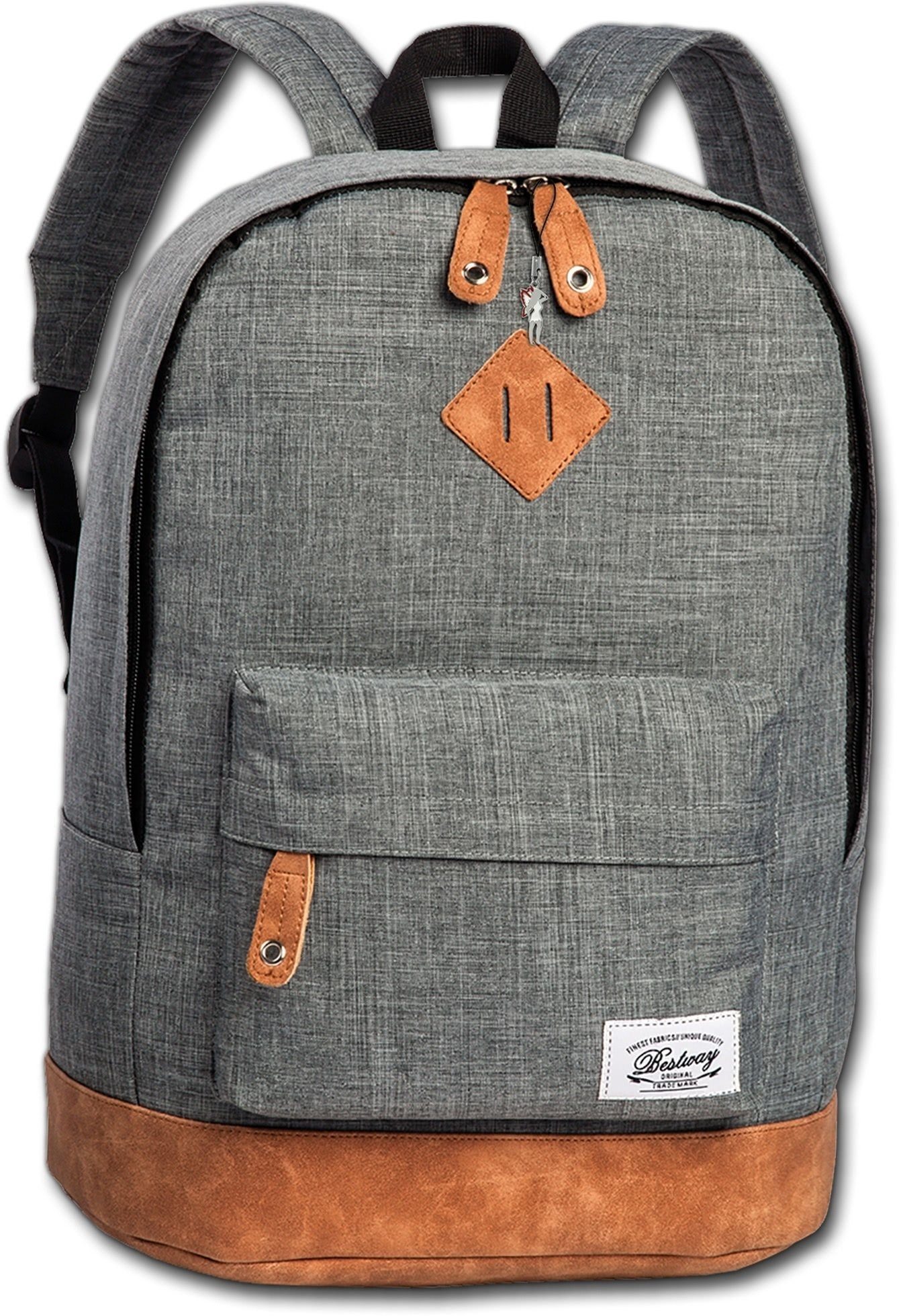 BESTWAY Cityrucksack Bestway grauer Tagesrucksack (Cityrucksack, Cityrucksack), Jugend, Damen Freizeitrucksack, Cityrucksack Polyester, grau, Größe ca