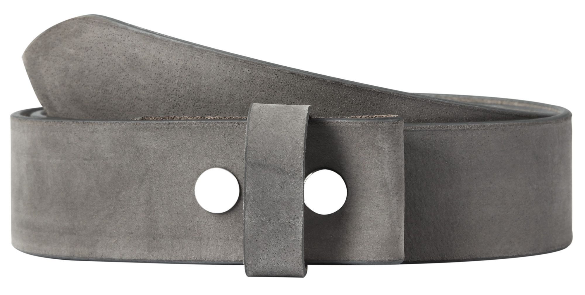Ledergürtel 80 cm - 115 cm (Bundweite) in Grau aus 100% Echtleder, für