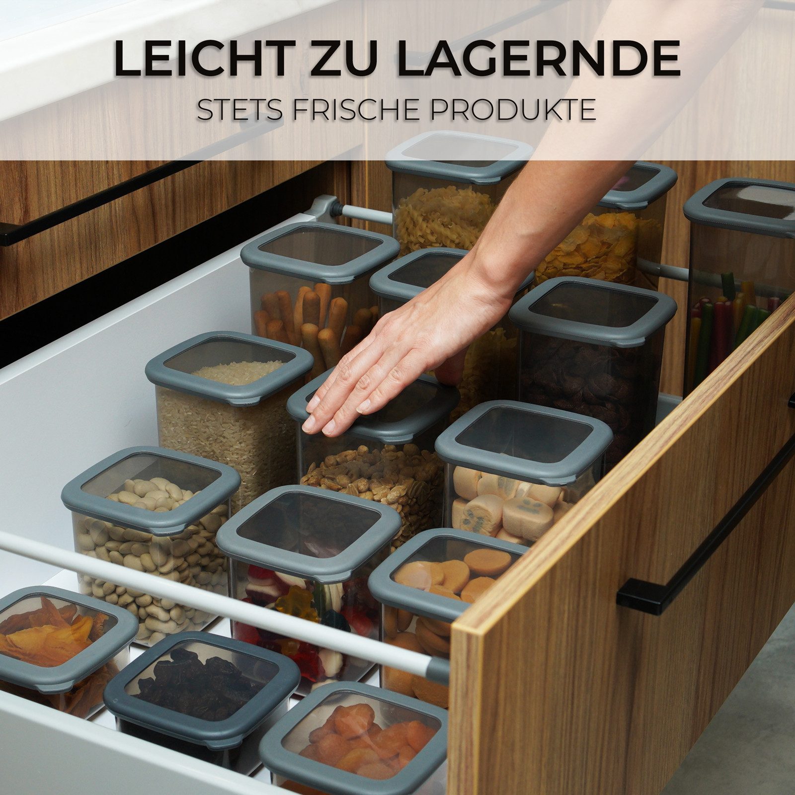 astor24 Frischhaltedose PREMIUM Vorratsdosen Set mit Deckel Frischhaltedosen Aufbewahrungsbox, Kunststoff, (10er Set, 10-tlg., 10er Set Vorratsdosen mit Deckel), 5 verschiedene Größen - BPA-frei - für alle Lebensmittel