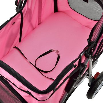 pro.tec Tiertransporttasche bis 15 kg, Hundewagen »Niceville« Pet Stroller Regenschutz Roadster Pink