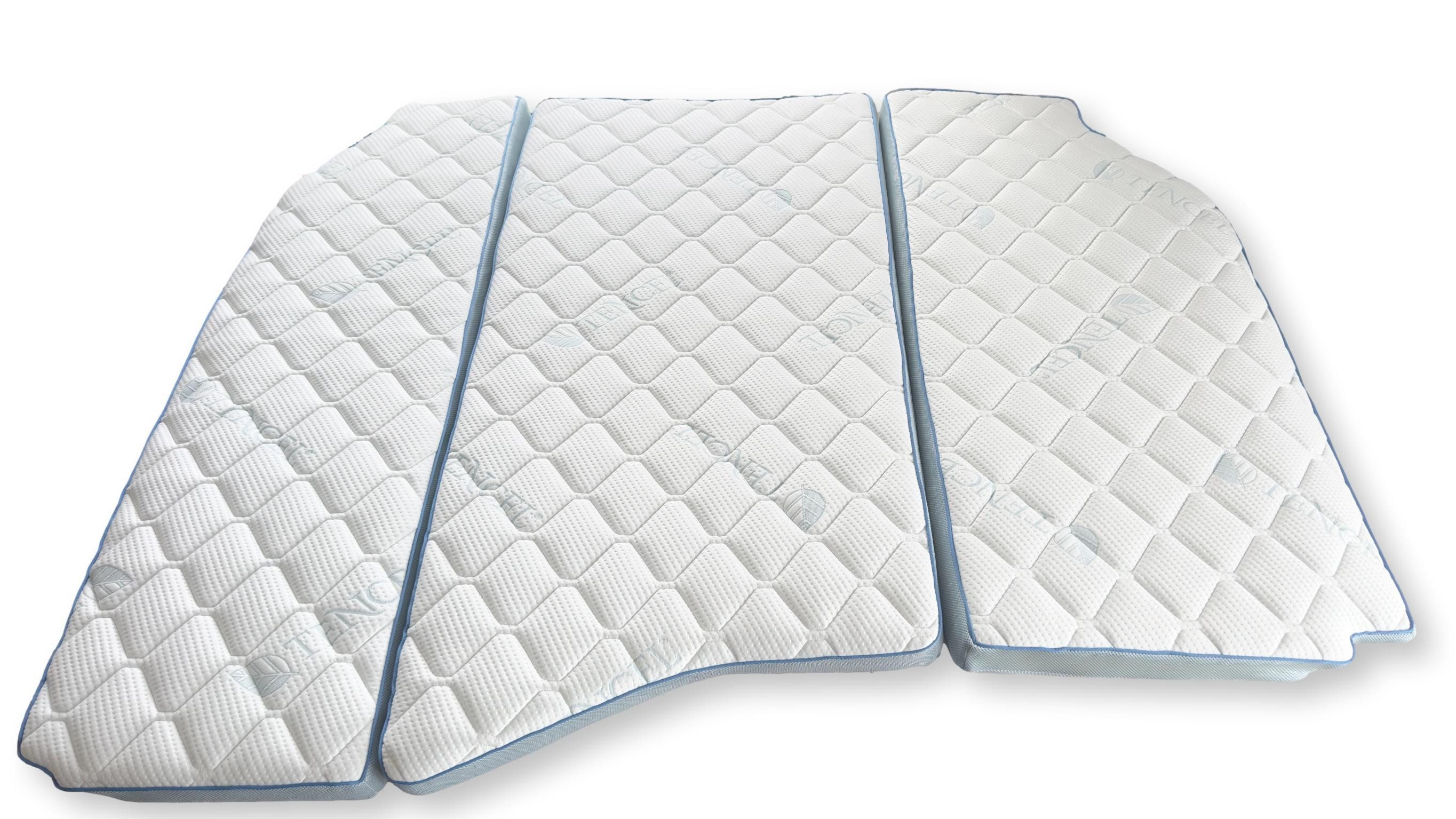 Reisebett-Matratzen für VW Grand California 600, МатрасыL.A.B®, 9 cm hoch, (Kaltschaum, Härtegrad H3 fest), 9x152x192 cm TENCEL™ Lyocell und 3D Mesh