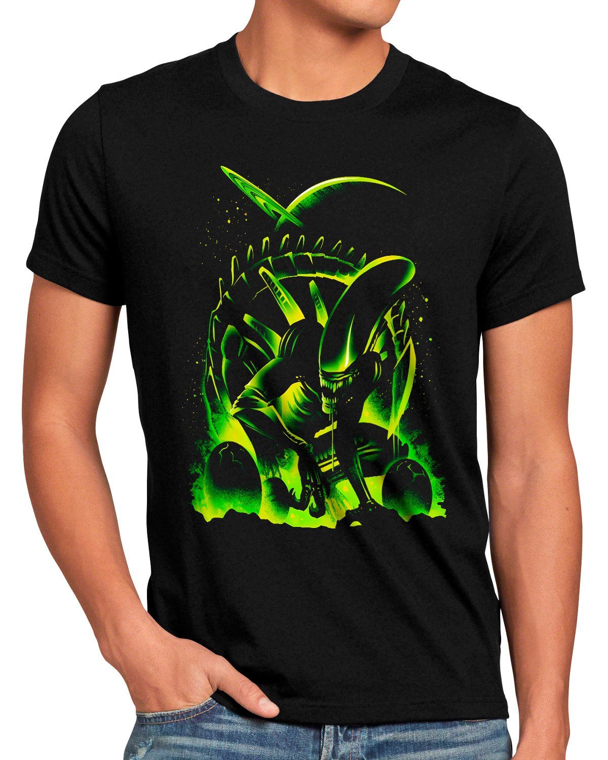 style3 Print-Shirt Herren T-Shirt Xeno Offspring xenomorph alien ridley scott predator