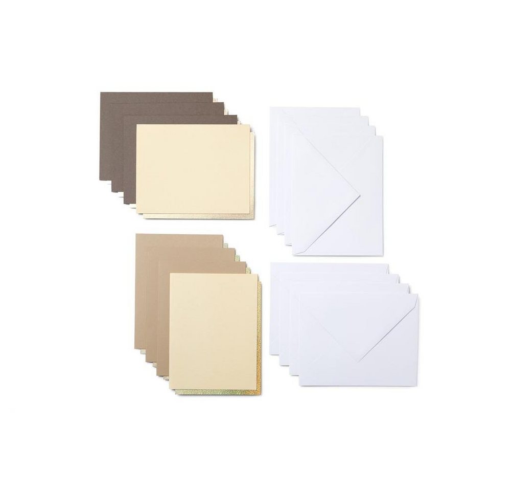 Thumbnail - Cricut Grußkarten Joy Cutaway Cards Neutrals Sampler, Golden holografische Karten, creme, Khaki, grau, Karten mit Kleber...